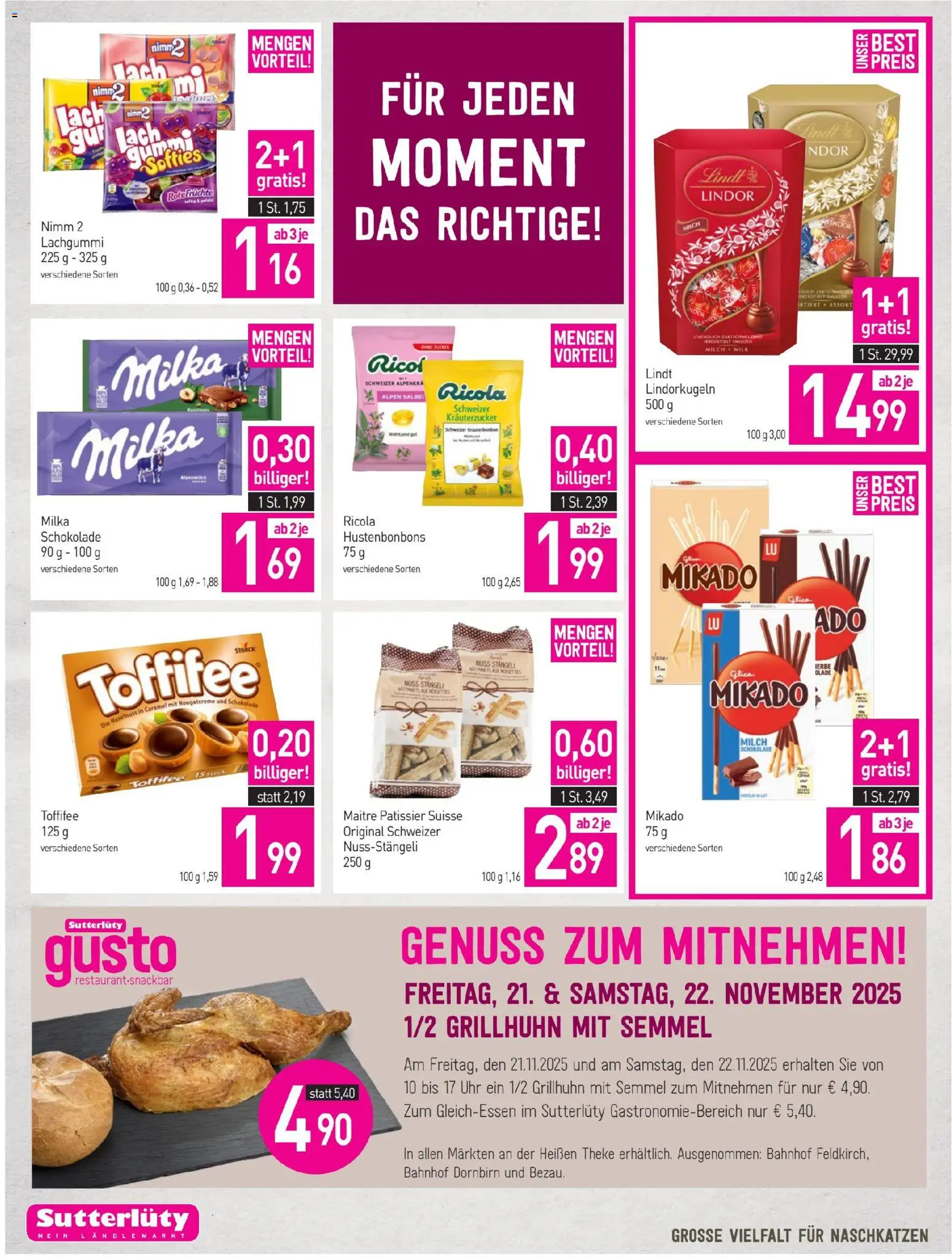 Sutterlüty Flugblatt gültig ab 20.11.2025 | Seite: 18 | Produkte: Zucker, Uhr, Milch, Schokolade