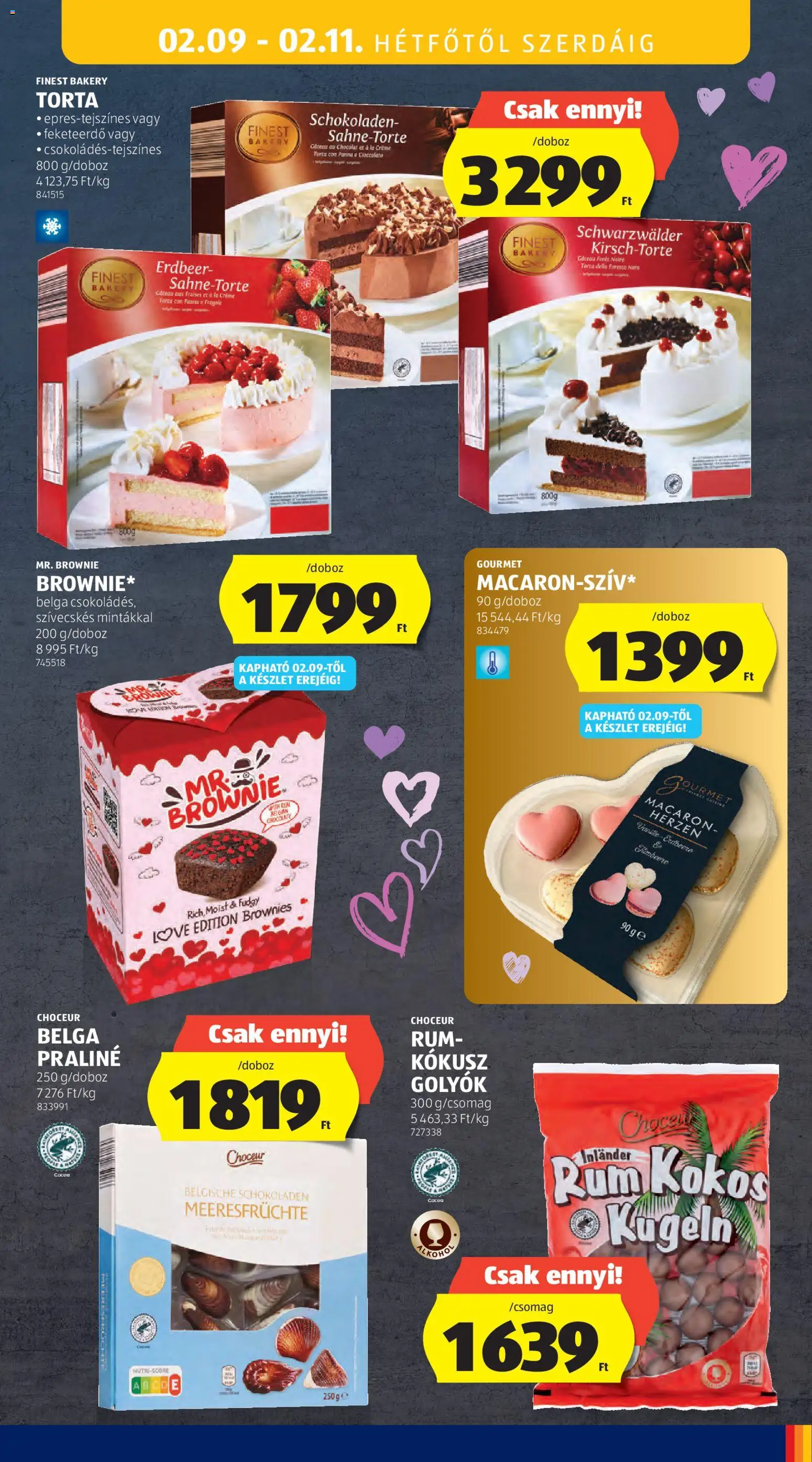 Aldi akciós ujság - amely érvényes a következő dátumtól: 05.02.2026 | Oldal: 39 | Termékek: Torta, Rum, Praliné, Brownie