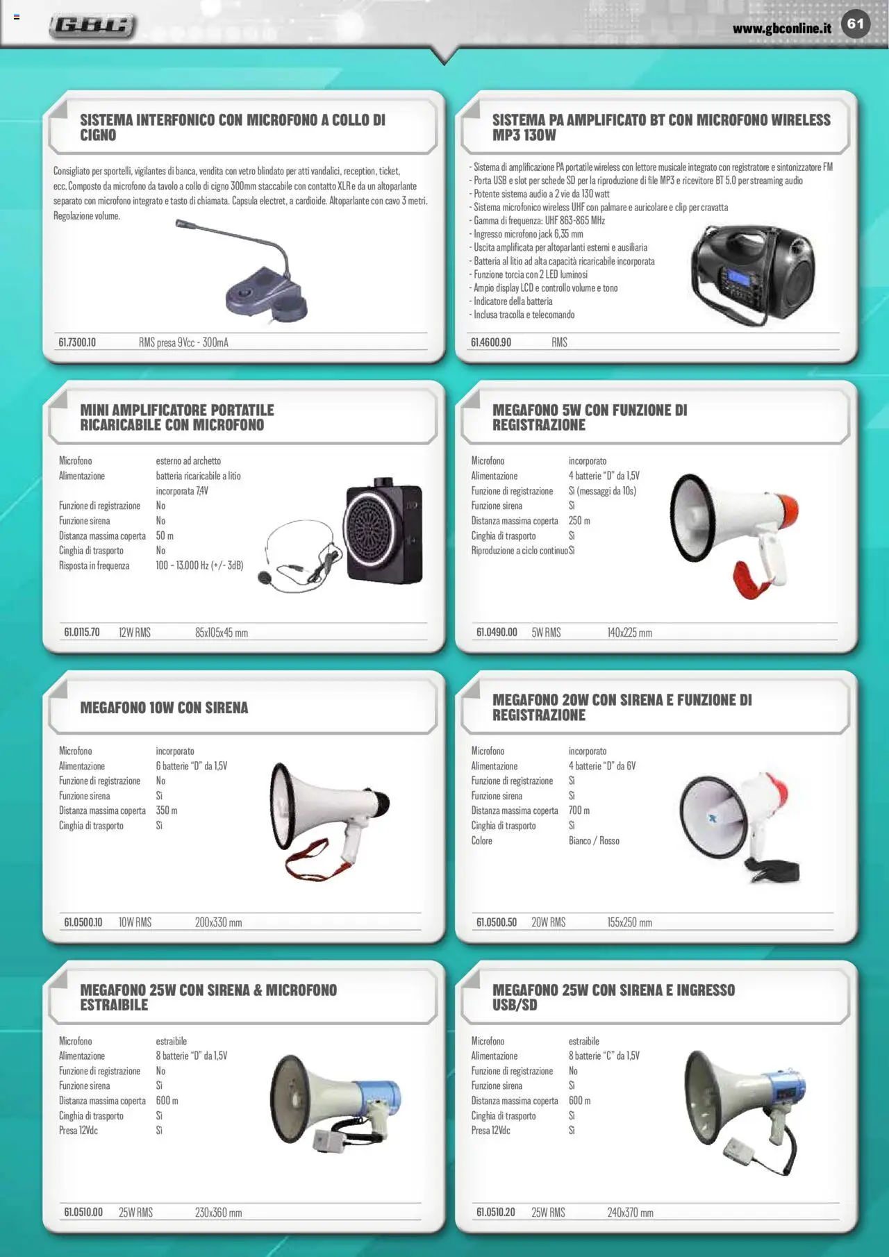 Volantino GBC del 09.06.2025 | Pagina: 61 | Prodotti: MP3, USB, Coperta, Batterie