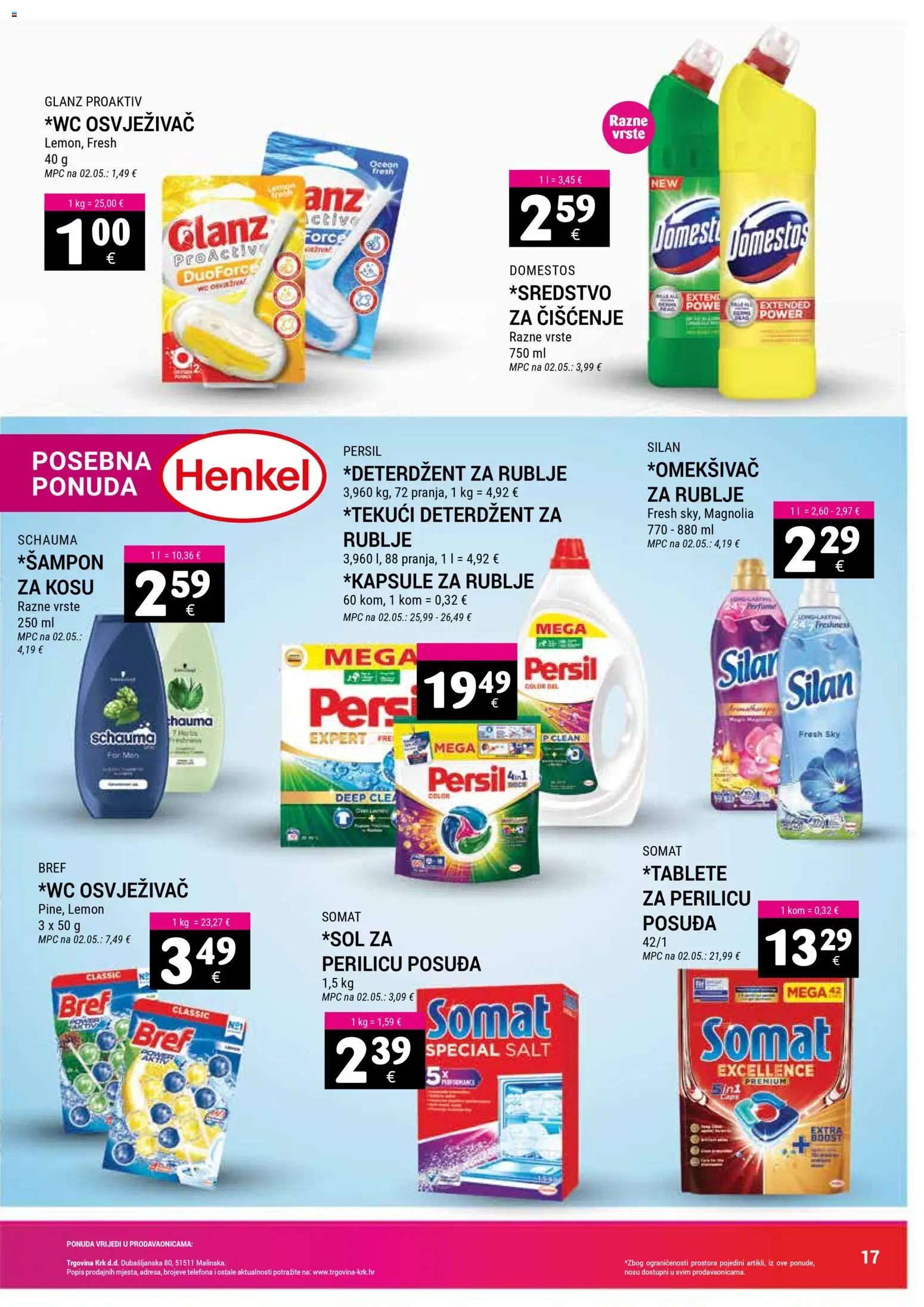 Trgovina Krk katalog | vrijedi od 01.11.2025 | Stranica: 17 | Proizvodi: Deterdžent, Domestos, Somat, Persil