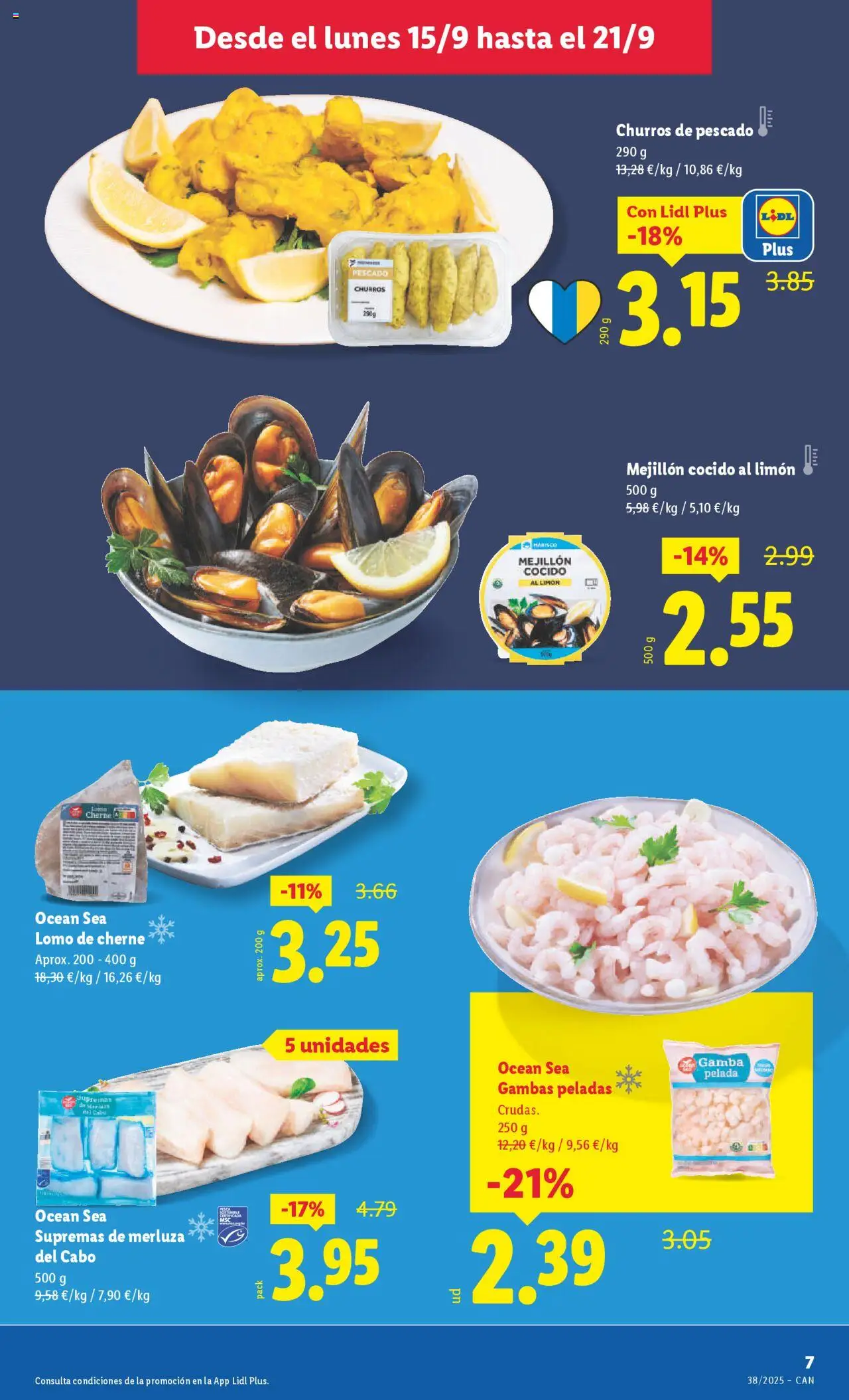 Lidl - Canarias  │ válido desde el 15.09.2025 | Página: 7 | Productos: Pescado, Gamba