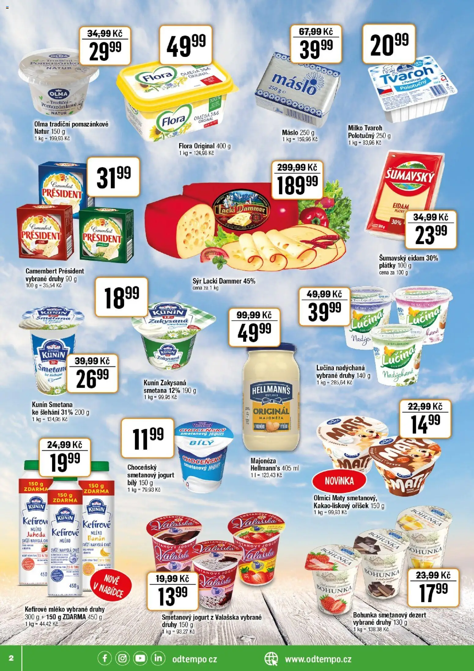 Tempo leták - Tuty od 11.02.2026 | Strana: 2 | Produkty: Mléko, Sýr, Omega, Banán