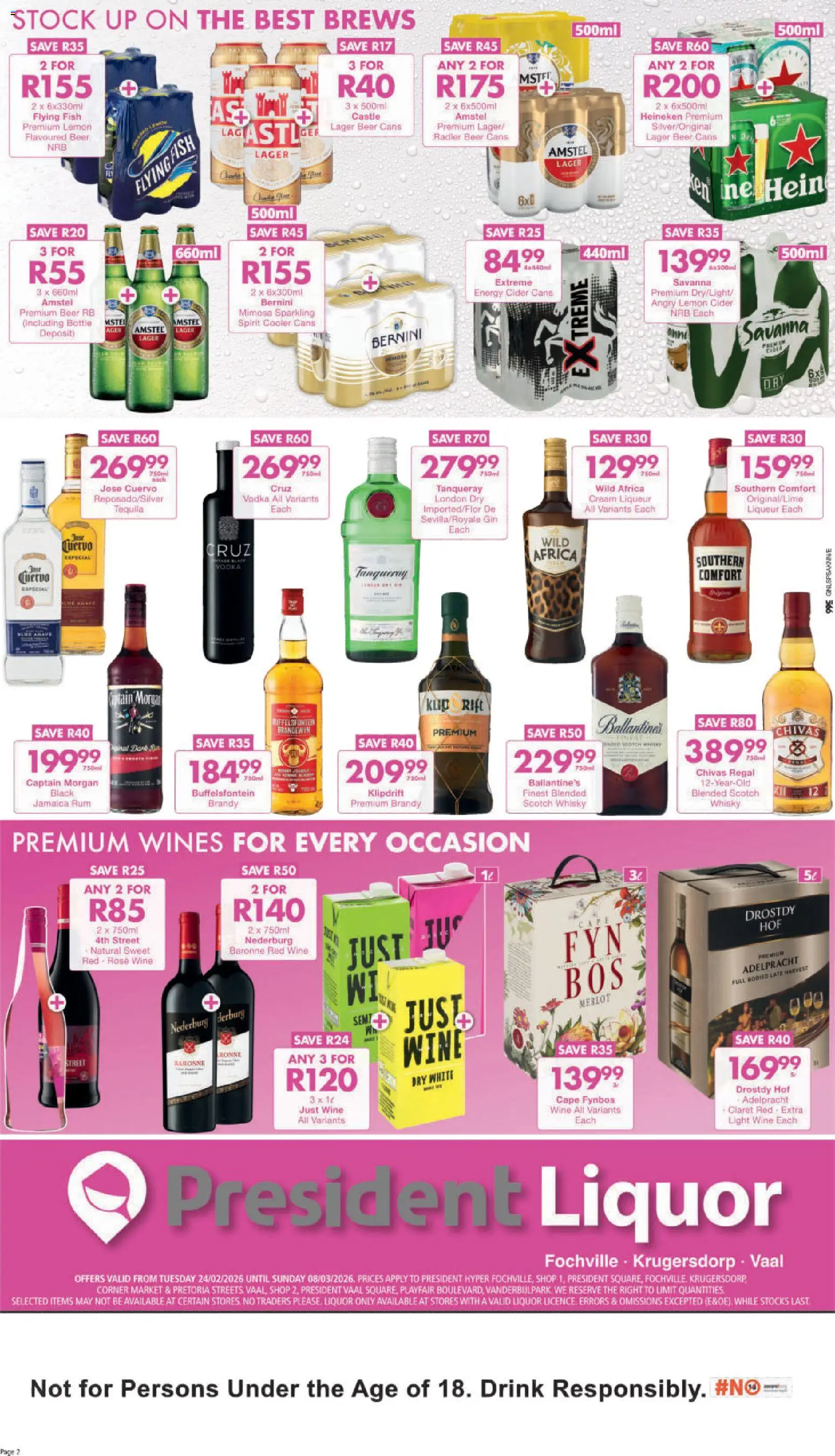 New President Hyper catalogue – valid from 24.02.2026 | Page: 2 | Products: Light, Beer, Fish, Stock