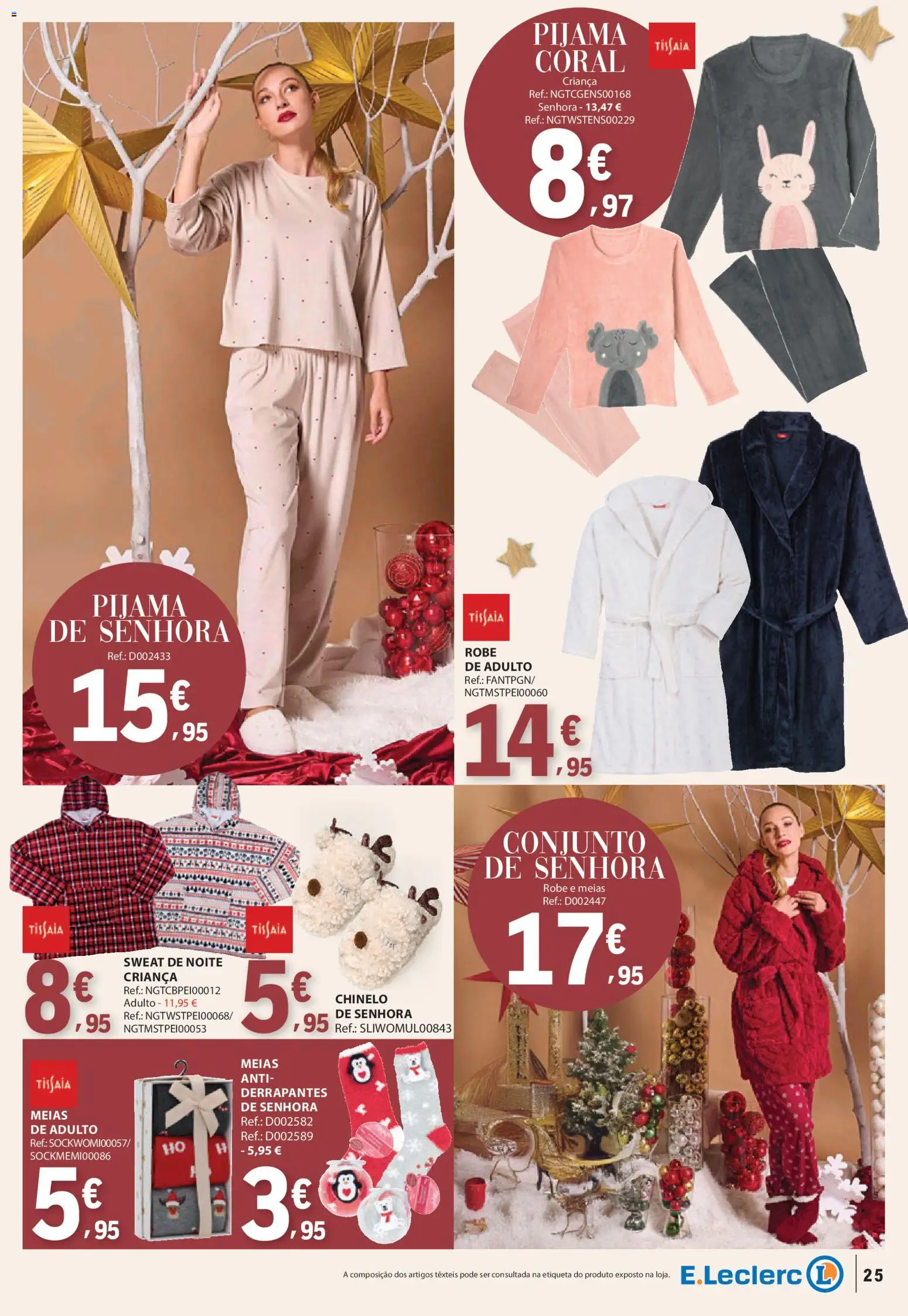 E.Leclerc - Folheto Natal │ válido de 04.11.2025 | Página: 25 | Produtos: Robe, Meias