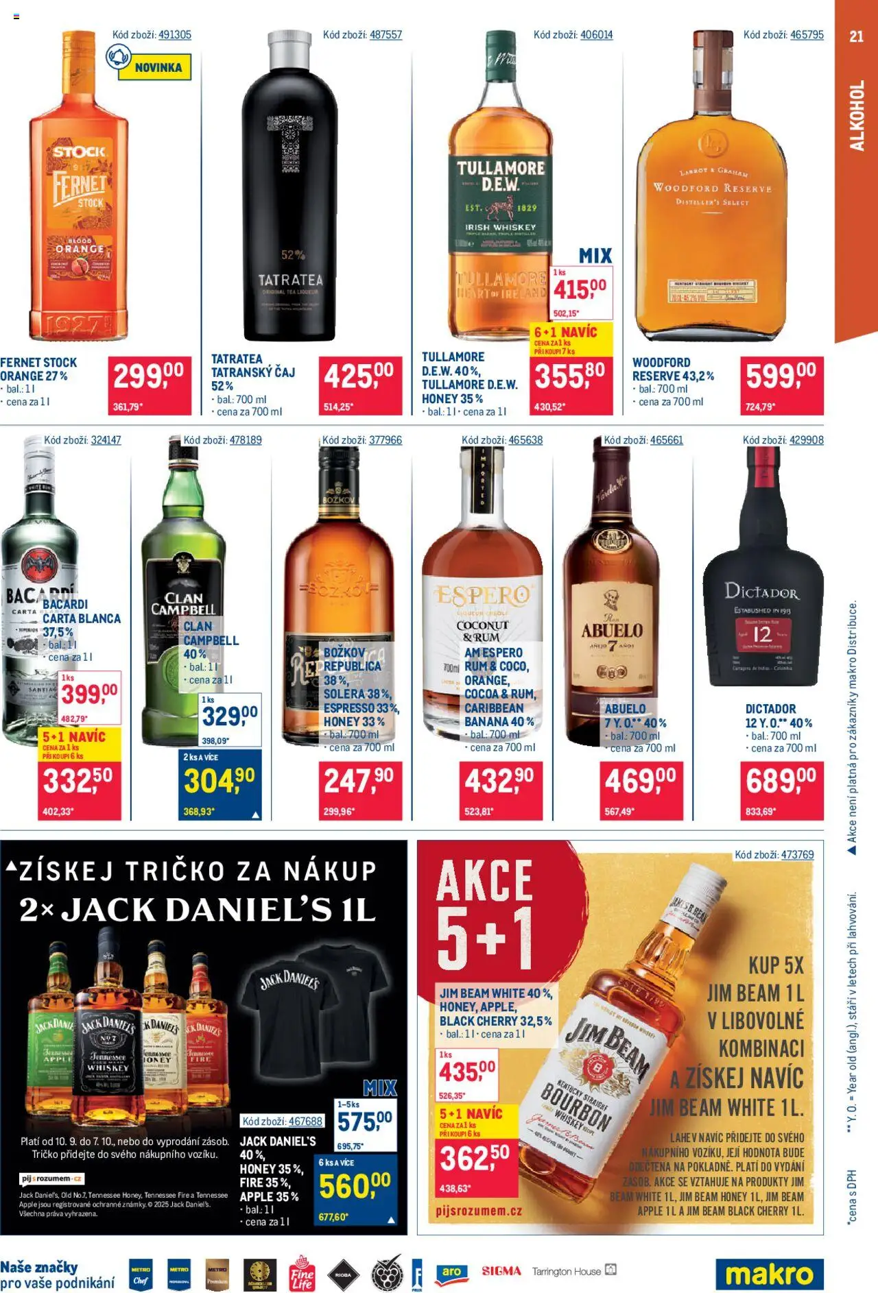 Makro leták - Gastronomie od 10.09.2025 | Strana: 21 | Produkty: Whiskey, Tatranský čaj, Fernet, Božkov