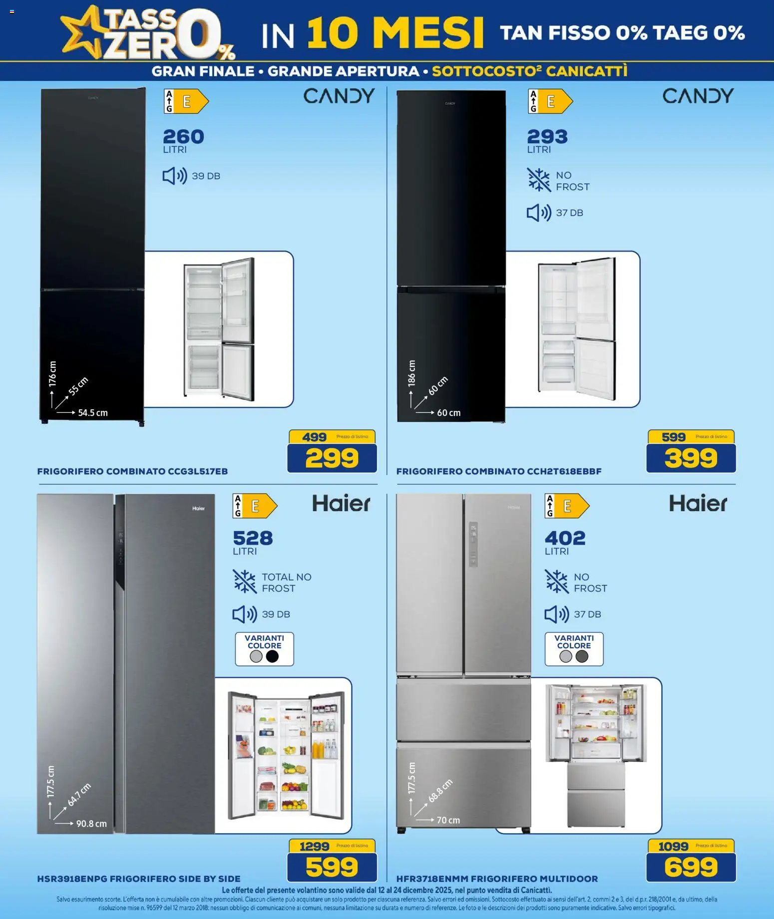 Volantino Euronics del 12.12.2025 | Pagina: 18 | Prodotti: Frigorifero, Frigorifero combinato