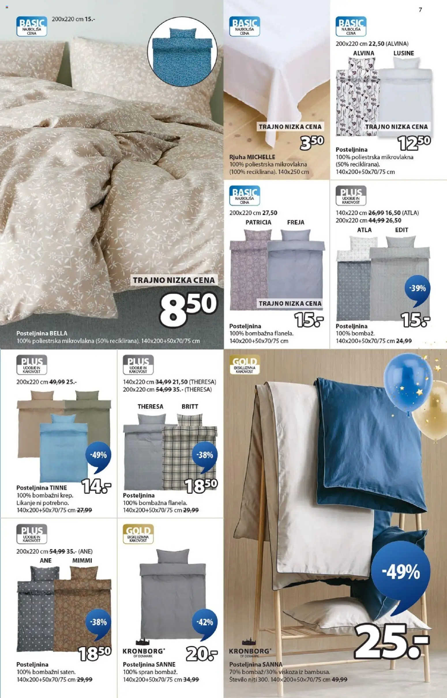 Novi JYSK katalog ponudbe – veljaven od 22.10.2025 | Stran: 7 | Izdelki: Posteljnina, Rjuha