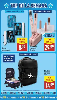 Aldi folleto Canarias │ válido desde el 07.07.2025 | Página: 3 | Productos: Mochila, Secador de pelo