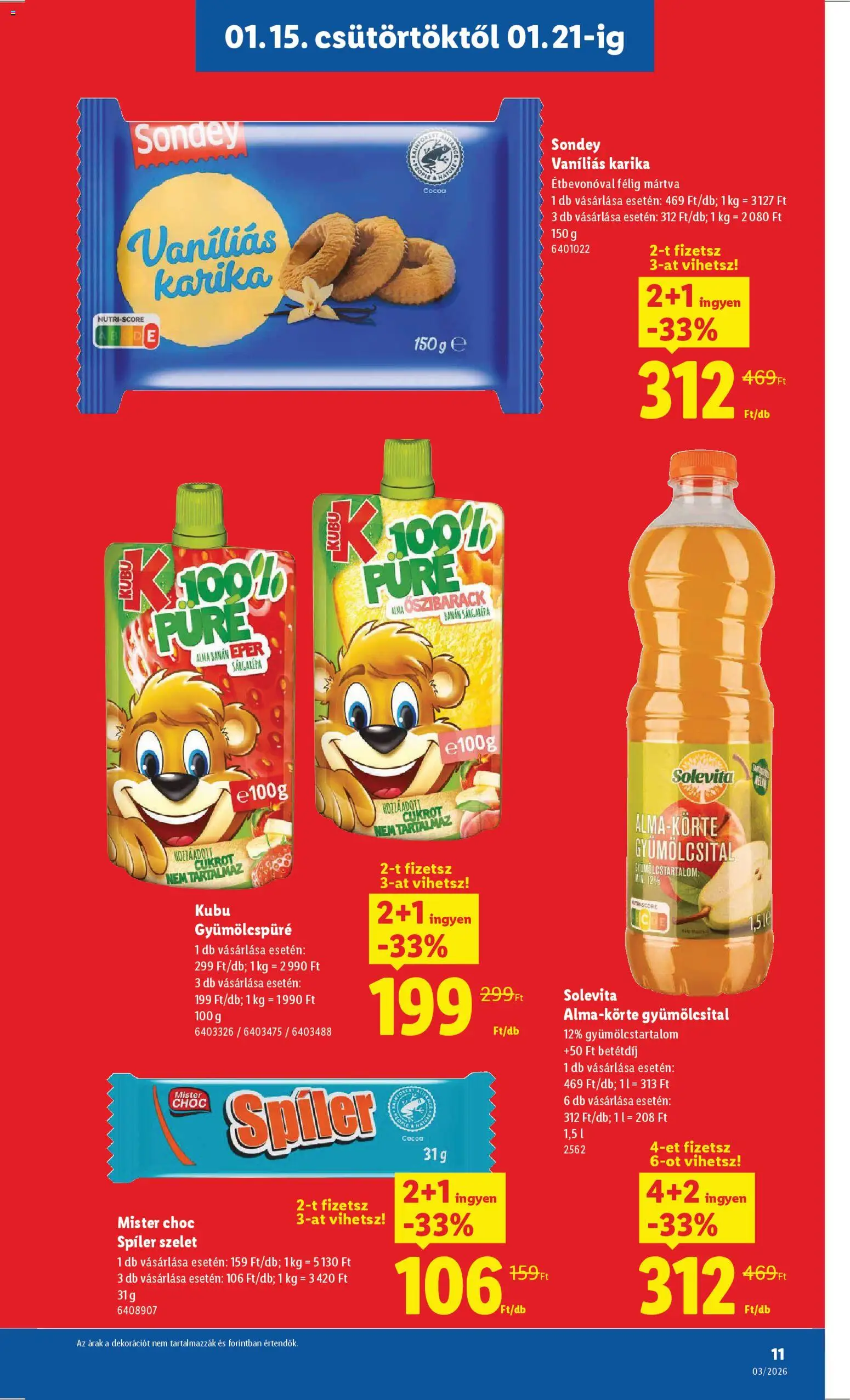 Lidl akciós ujság - amely érvényes a következő dátumtól: 15.01.2026 | Oldal: 11 | Termékek: Sárgarépa, Alma, Banán, Eper