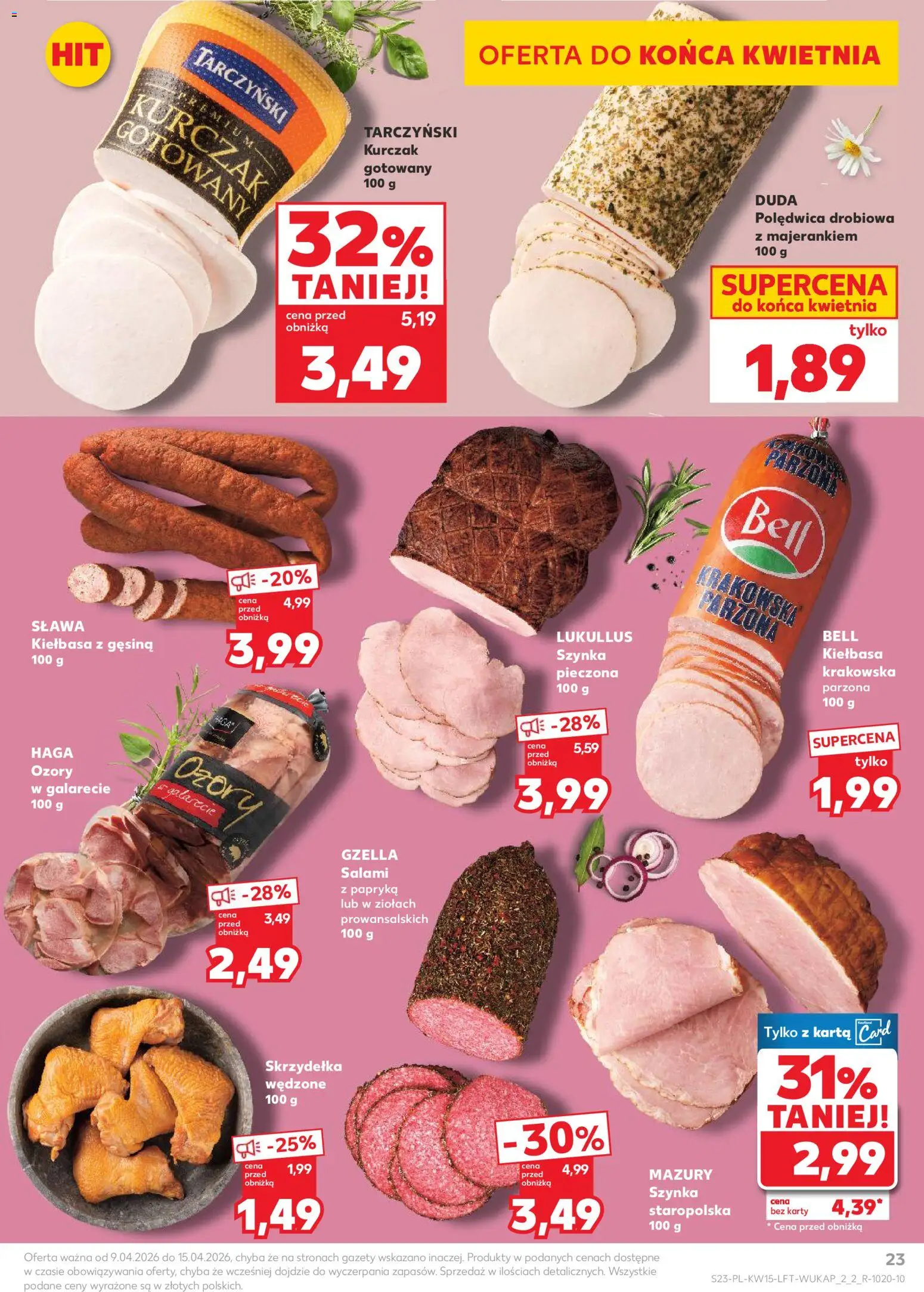 Kaufland Polsko leták od 09.04.2026 | Strana: 23 | Produkty: Karty