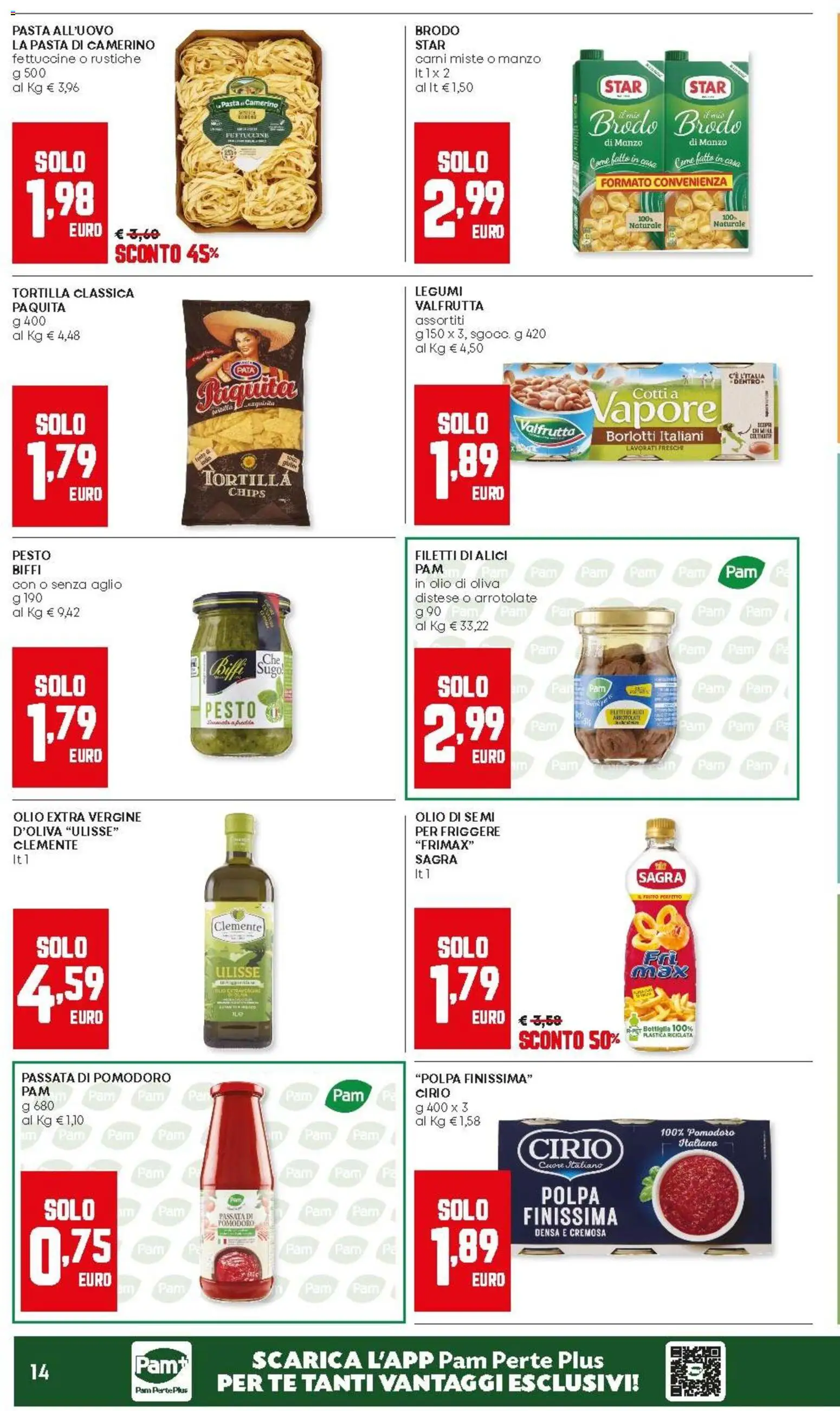 Volantino Panorama del 04.12.2025 | Pagina: 14 | Prodotti: Legumi, Pomodoro, Passata di pomodoro, Fettuccine