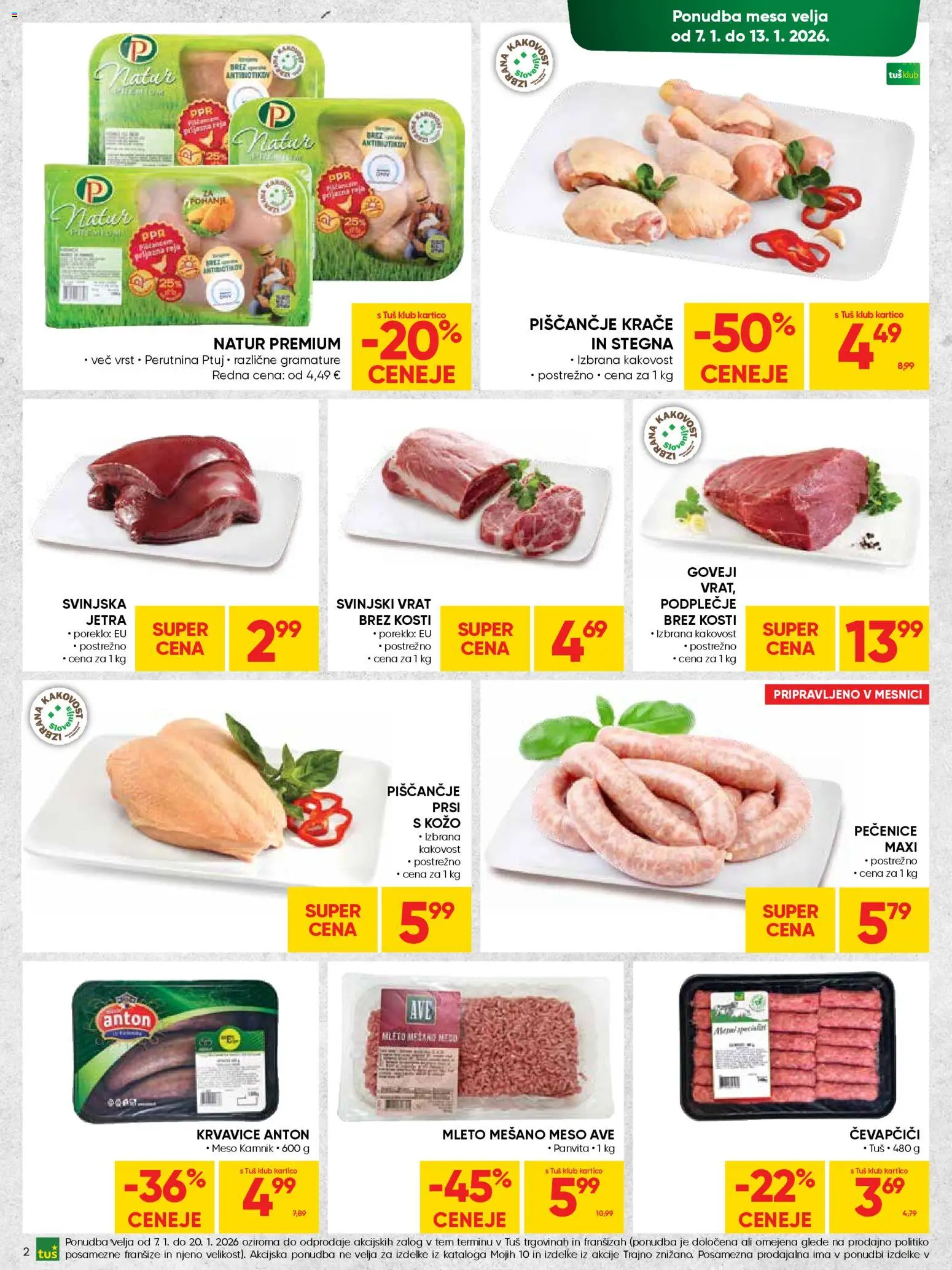 Novi Tuš katalog ponudbe – veljaven od 07.01.2026 | Stran: 2 | Izdelki: Čevapčiči
