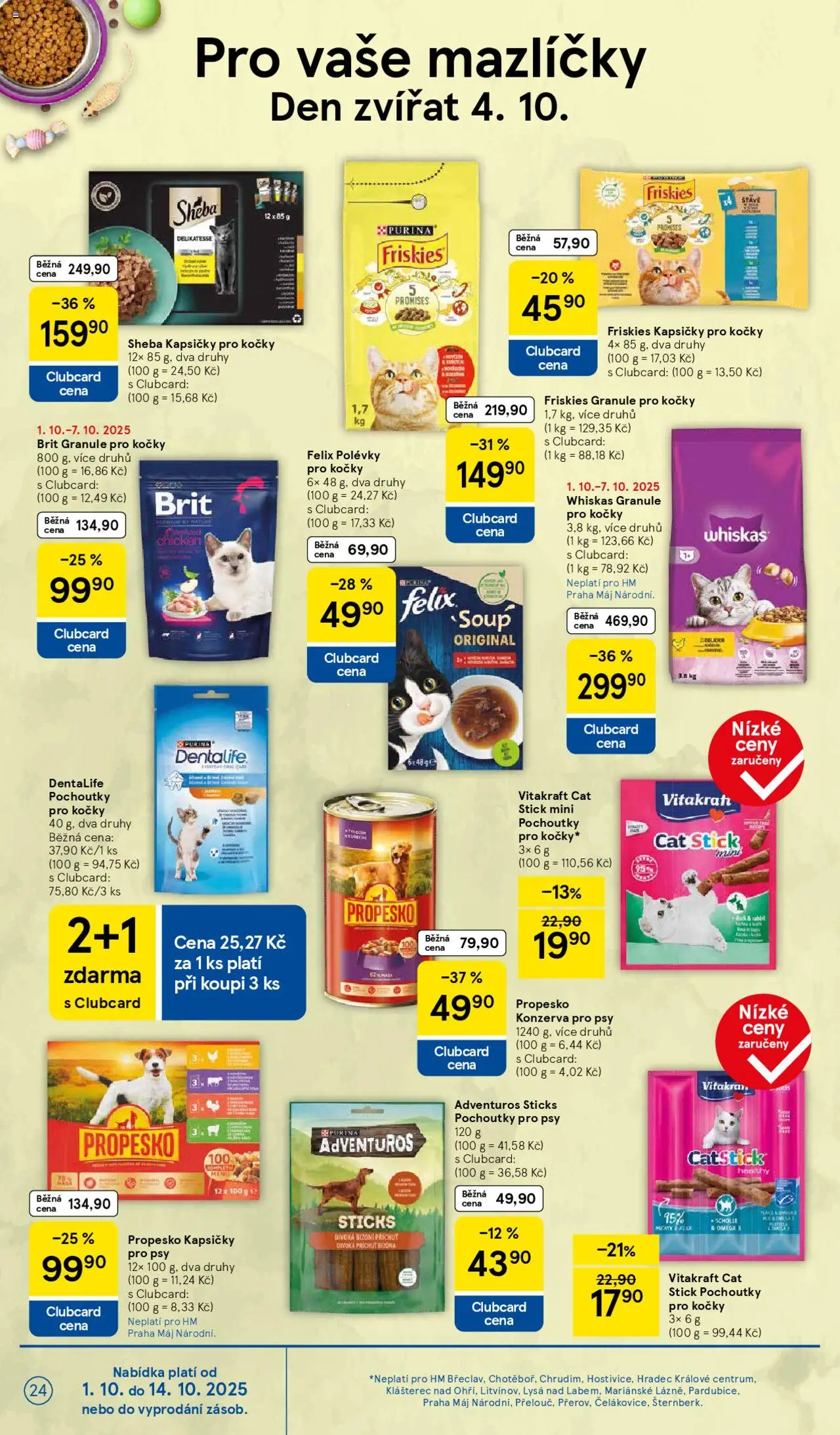 Tesco leták - Hypermarket od 01.10.2025 | Strana: 24 | Produkty: Omega 3, Purina, Kapsičky pro kočky, Konzerva pro psy
