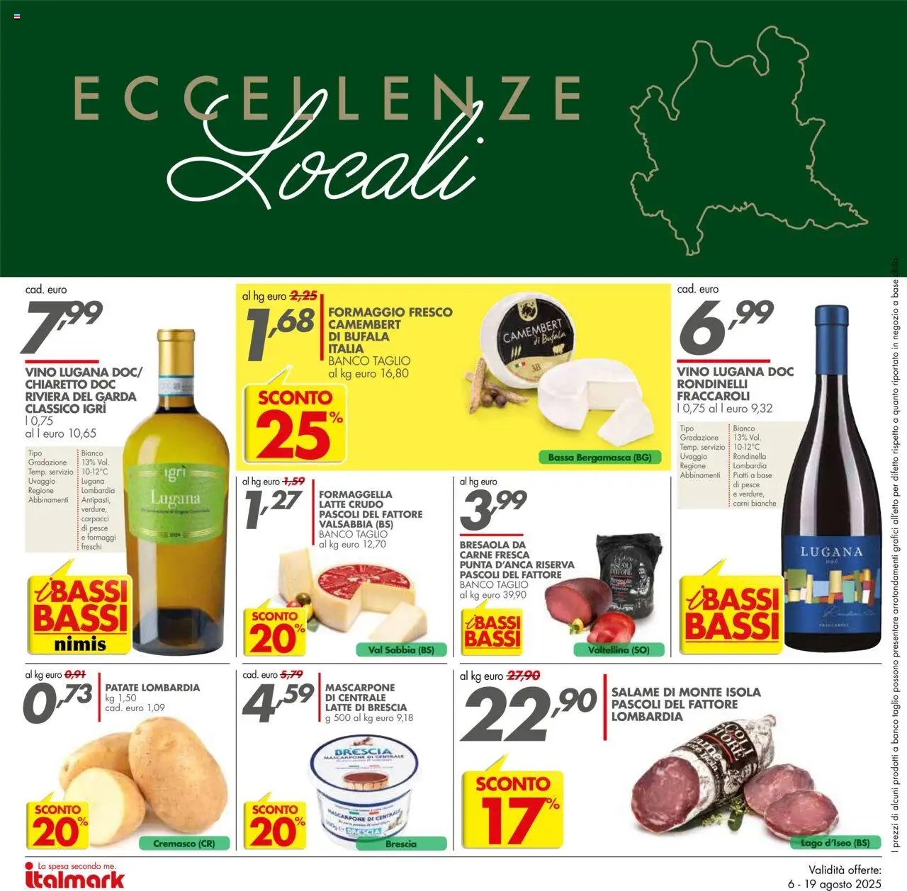 Volantino Italmark del 06.08.2025 | Pagina: 10 | Prodotti: Salame, Latte, Formaggio, Mascarpone