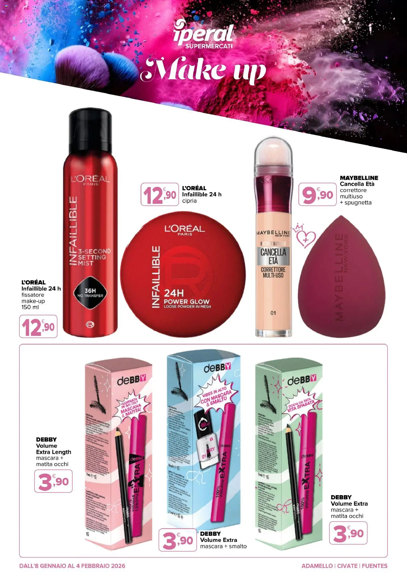 Volantino Iperal del 08.01.2026 | Pagina: 1 | Prodotti: Mascara, Correttore, Cipria