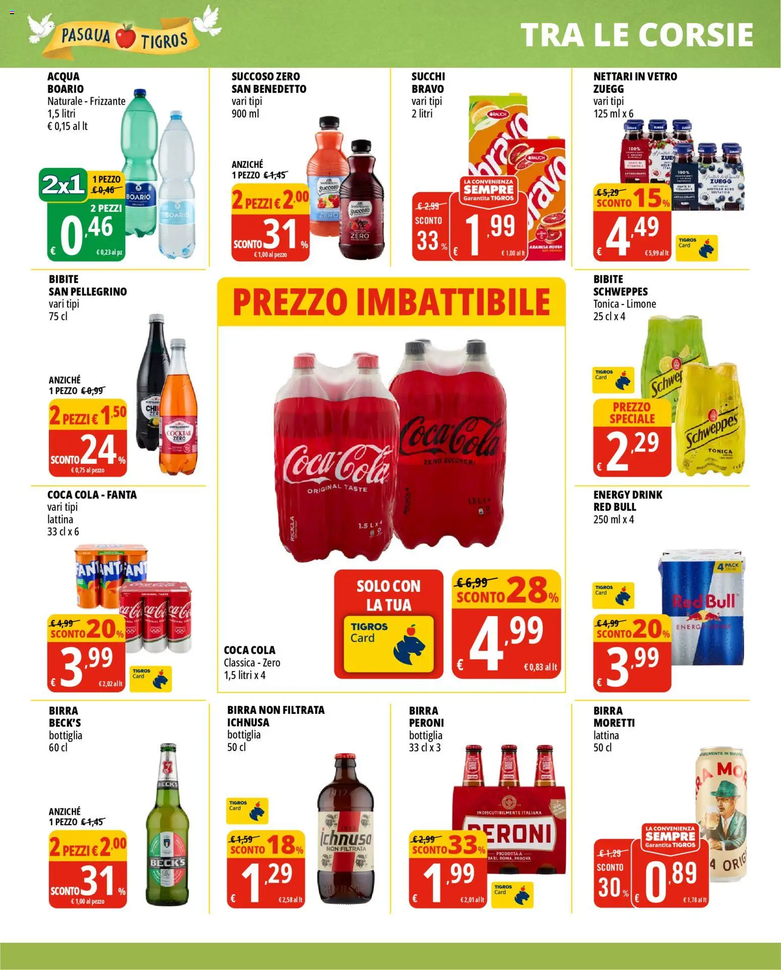 Volantino Tigros del 24.03.2026 | Pagina: 26 | Prodotti: Limone, Fanta, Red Bull, Bottiglia