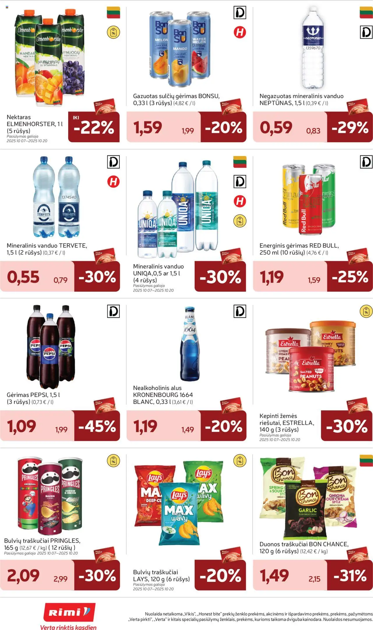 Rimi akcijos nuo 14.10.2025 | Puslapis: 30 | Prekių: Nealkoholinis alus, Alus, Traškučiai, Mineralinis vanduo