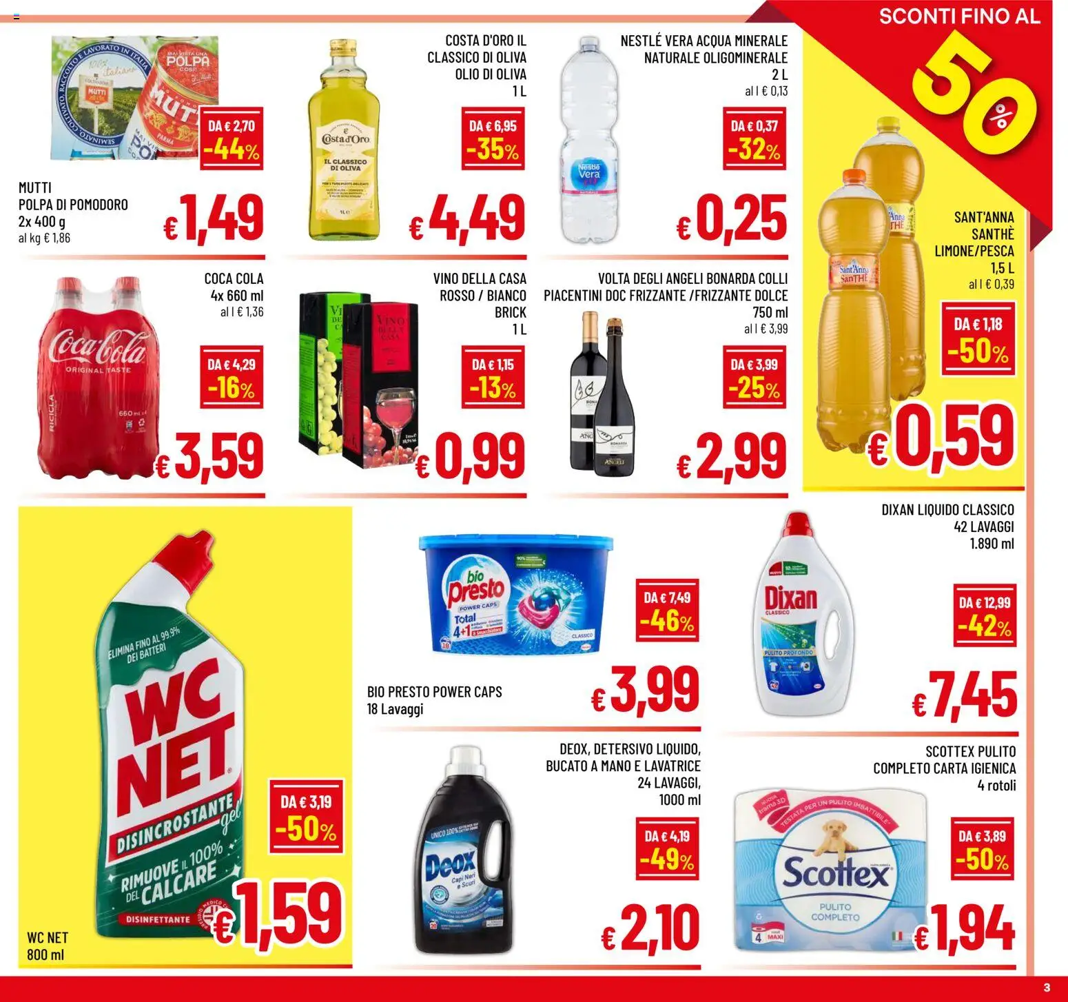 Volantino A&O del 15.04.2026 | Pagina: 3 | Prodotti: Olio, Lavatrice, Acqua minerale, Olio di Oliva