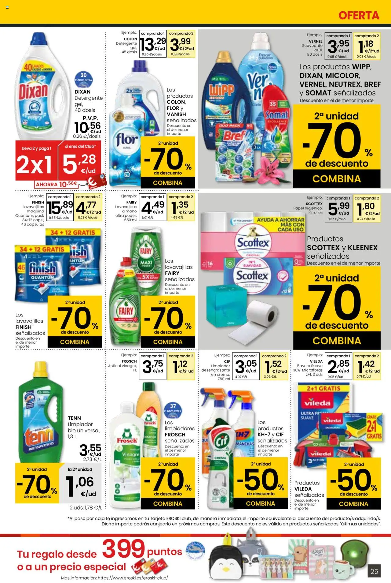 Eroski - Eskaintza handia Center │ válido desde el 18.09.2025 | Página: 25 | Productos: Detergente, Suavizante, Δεξαμενή, Caja