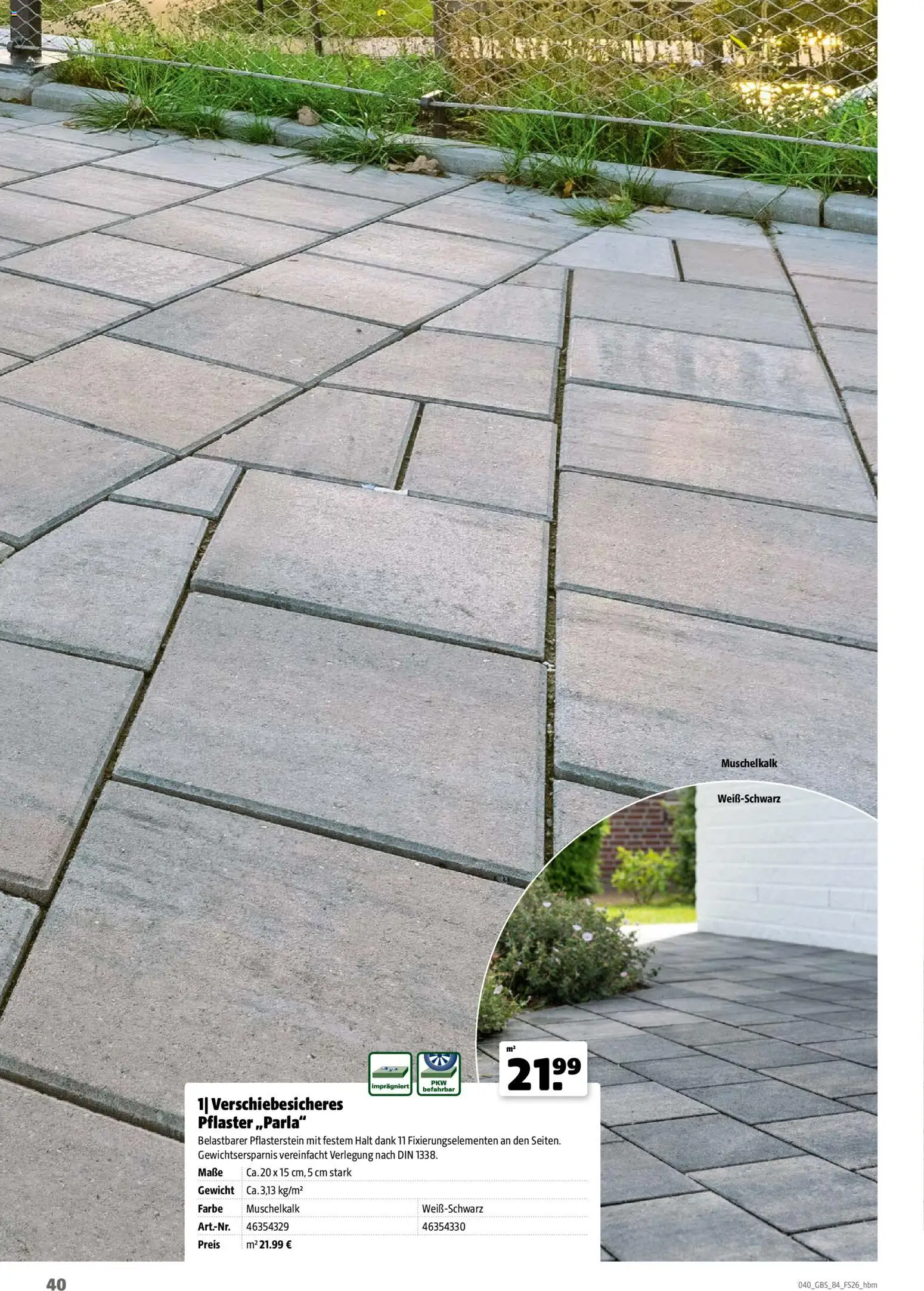 Hagebau Gartenbaustoffsortiment – gültig ab 02.03.2026 | Seite: 40 | Produkte: Gewicht