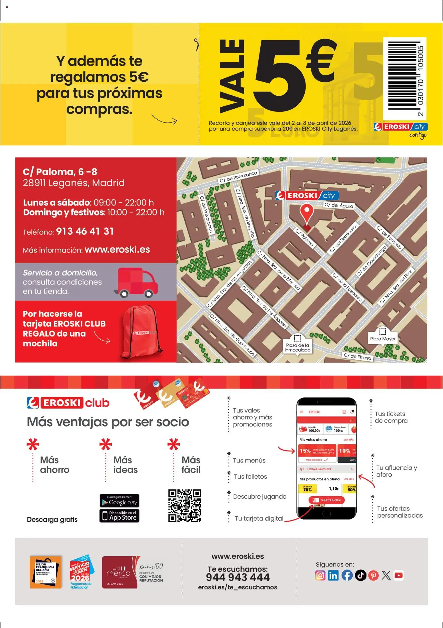 Eroski - City Leganés │ válido desde el 19.03.2026 | Página: 8 | Productos: Mochila, Té, Ensalada, Bolsa