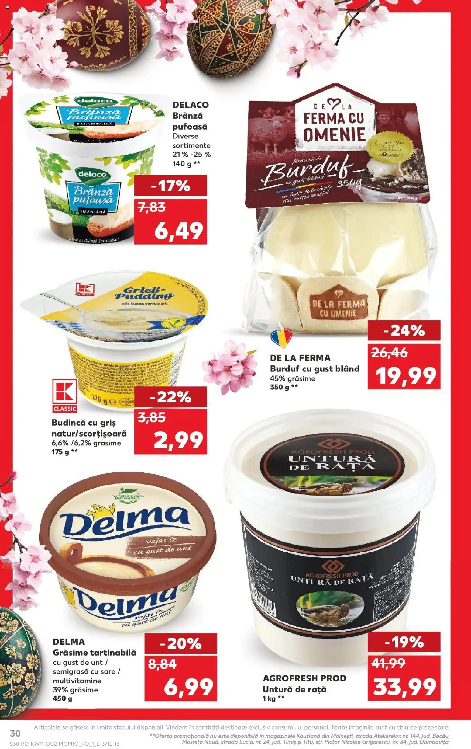 Noul catalog Kaufland – valabil de la 11.03.2026 | Pagină: 30 | Produse: Light Kedi Konservesi, Rață, Brânză, Sare