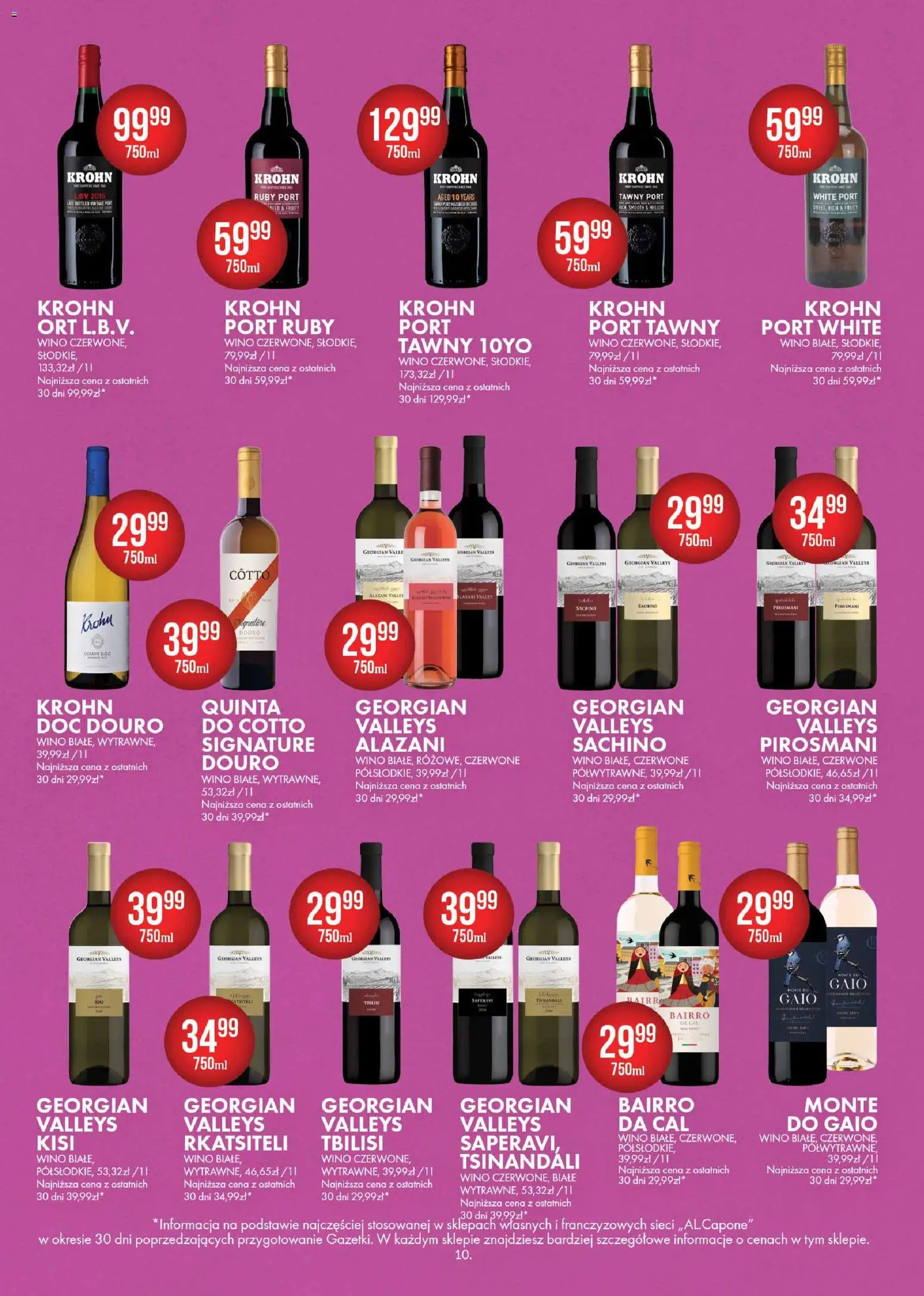 Al.Capone Gazetka od 07.01.2026 | Strona: 10 | Produkty: Alazani Valley, Wino