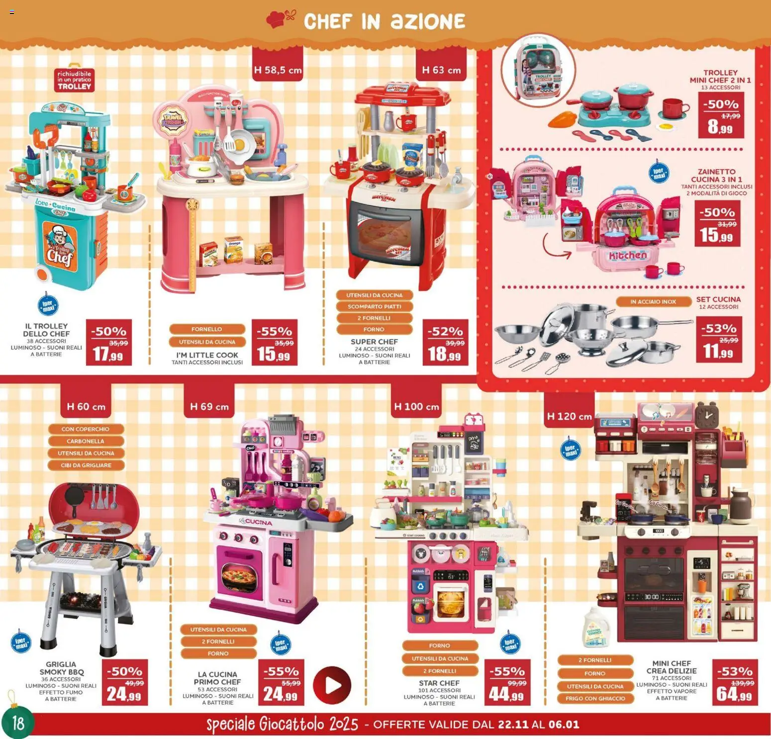 Volantino Happy Casa del 22.11.2025 | Pagina: 18 | Prodotti: Forno, Griglia, Trolley, Batterie