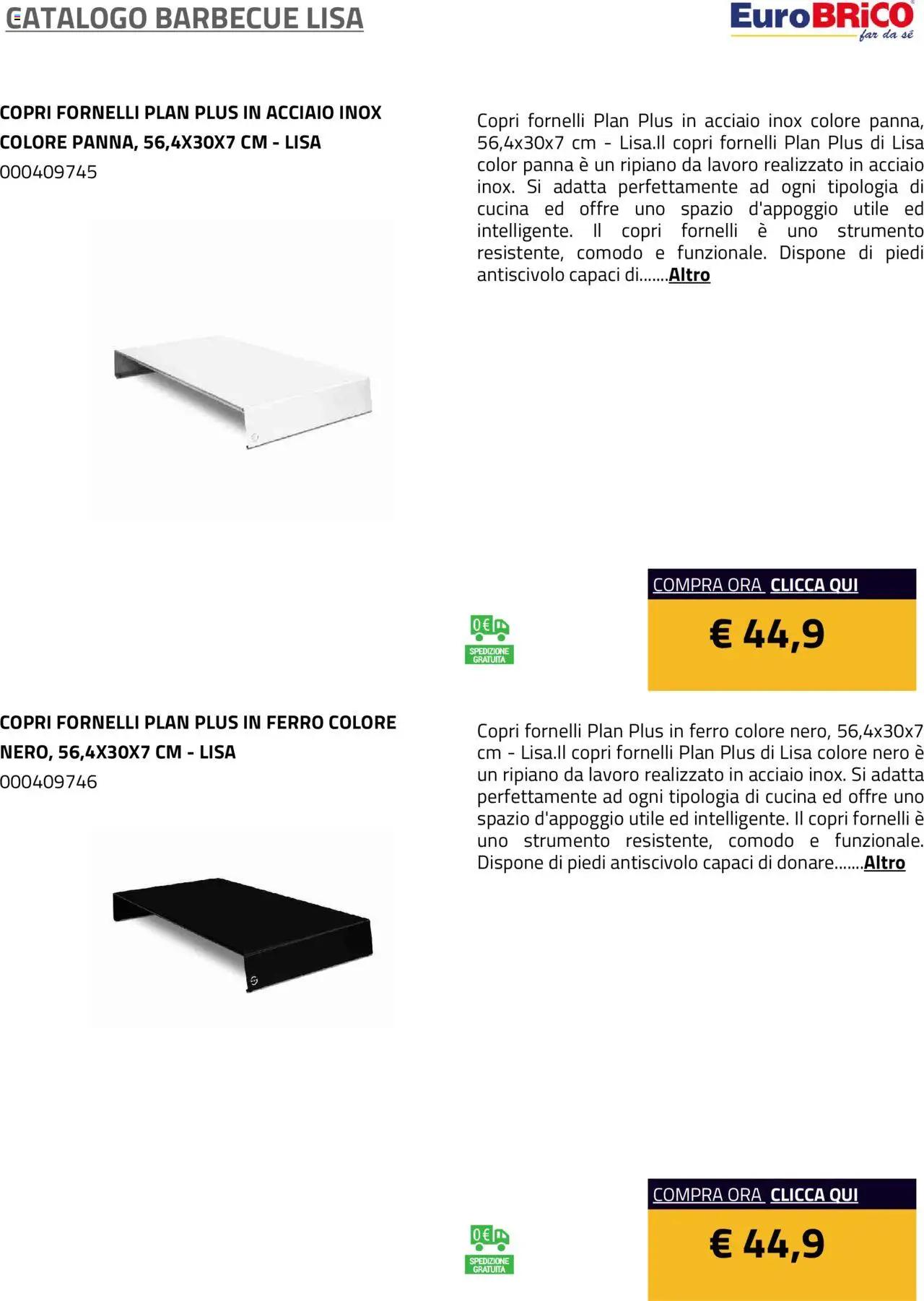 Volantino Eurobrico del 23.07.2025 | Pagina: 13 | Prodotti: Ripiano, Panna, Barbecue, Fornelli