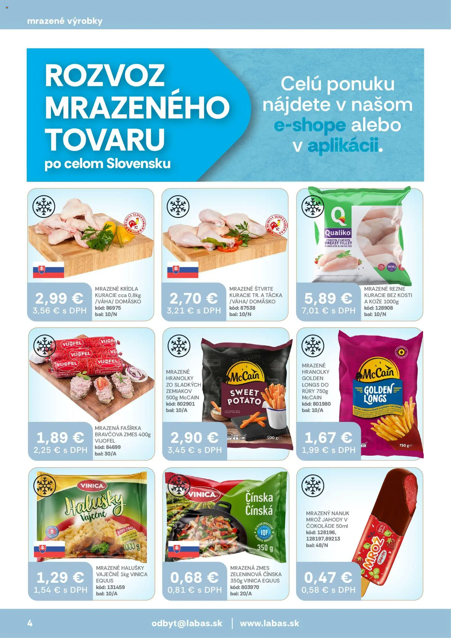 Nové Labaš akcie – leták je platný od 24.04.2026 | Strana: 4 | Produkty: Nanuk, Jahody