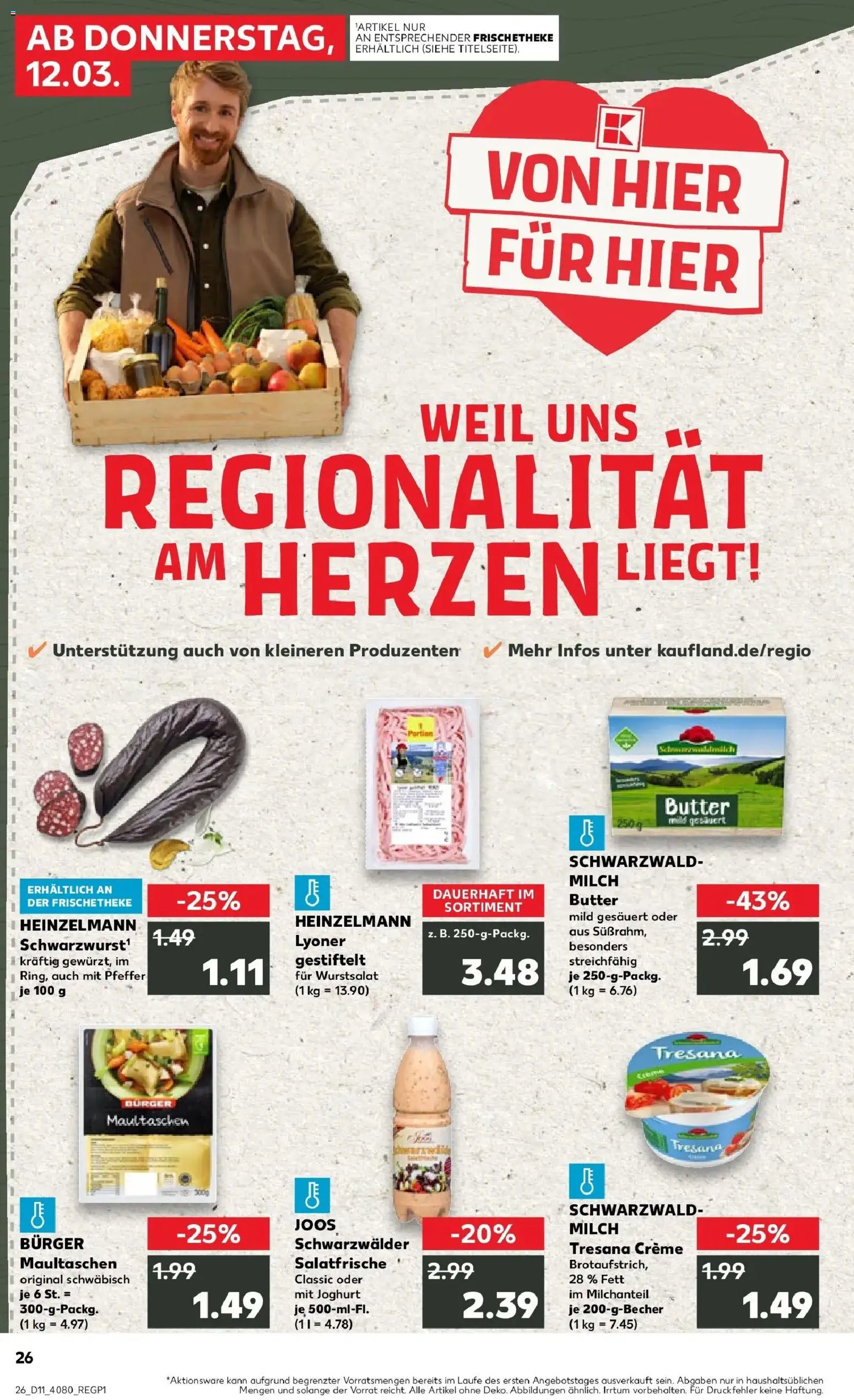 Kaufland Prospekt Emmendingen	 – gültig ab 09.03.2026 | Seite: 38 | Produkte: Burger, Creme, Pfeffer, Maultaschen
