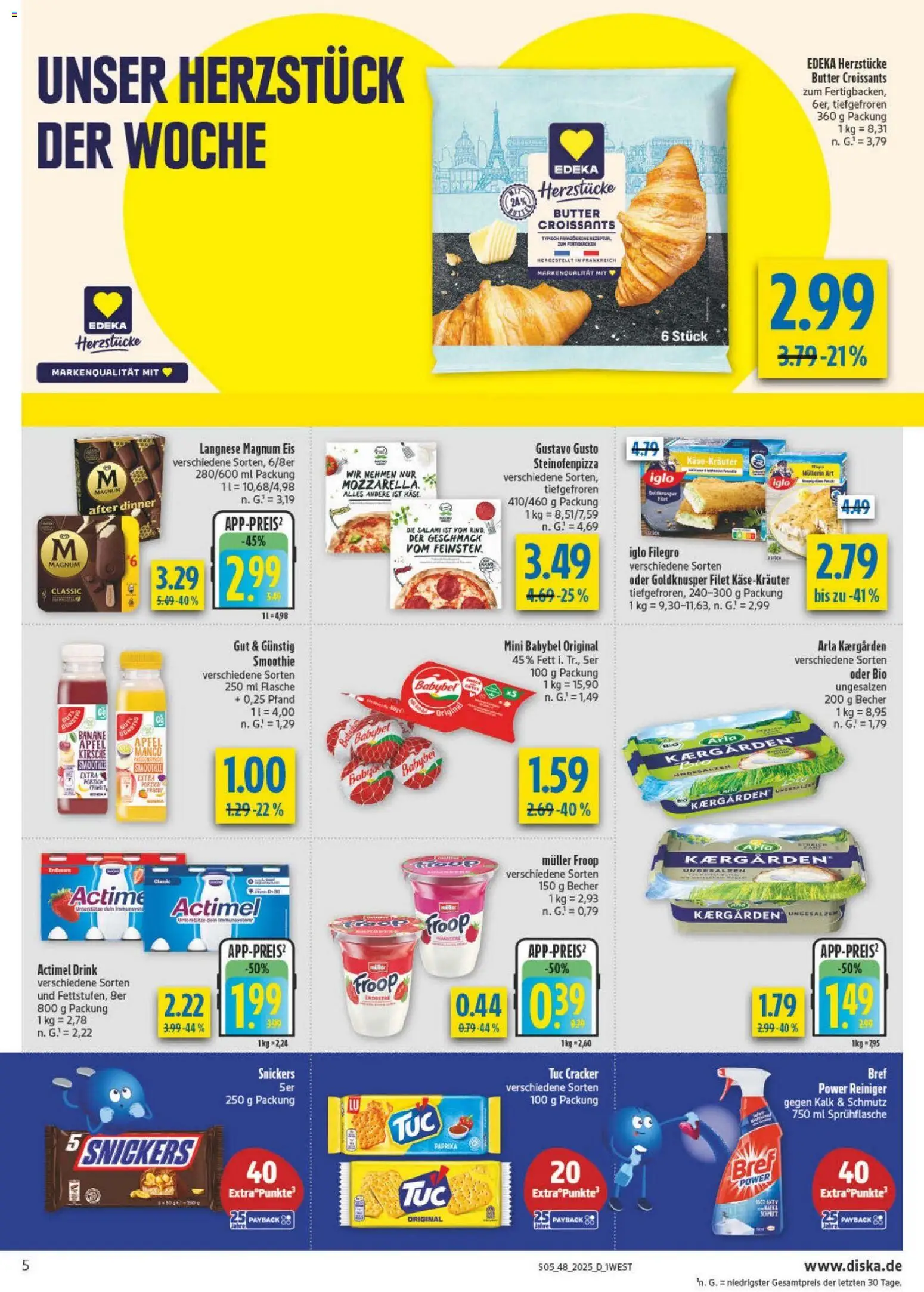 Diska - Diska Angebote Bayern KW48 – gültig ab 24.11.2025 | Seite: 5 | Produkte: Gustavo gusto, Actimel, Mango, Eis