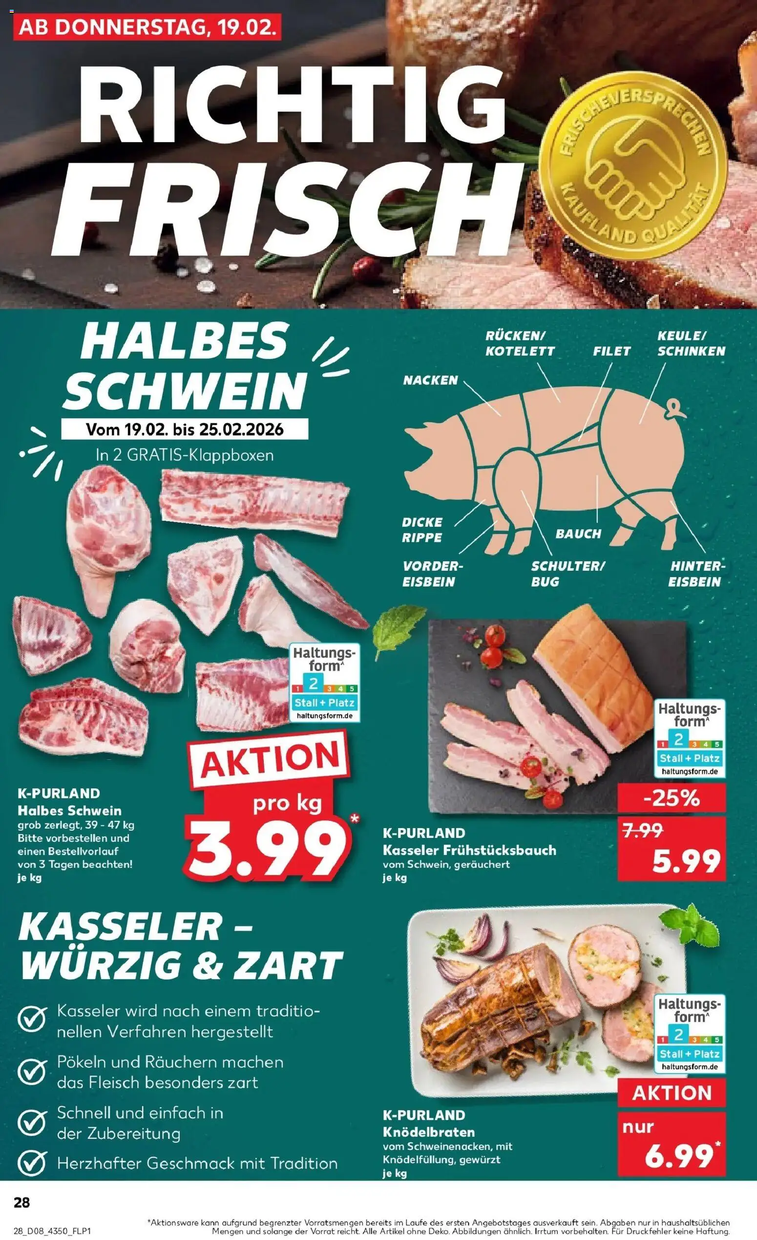 Kaufland prospekt Bitterfeld-Wolfen	 – gültig ab 22.02.2026 | Seite: 28 | Produkte: Schinken, Fleisch