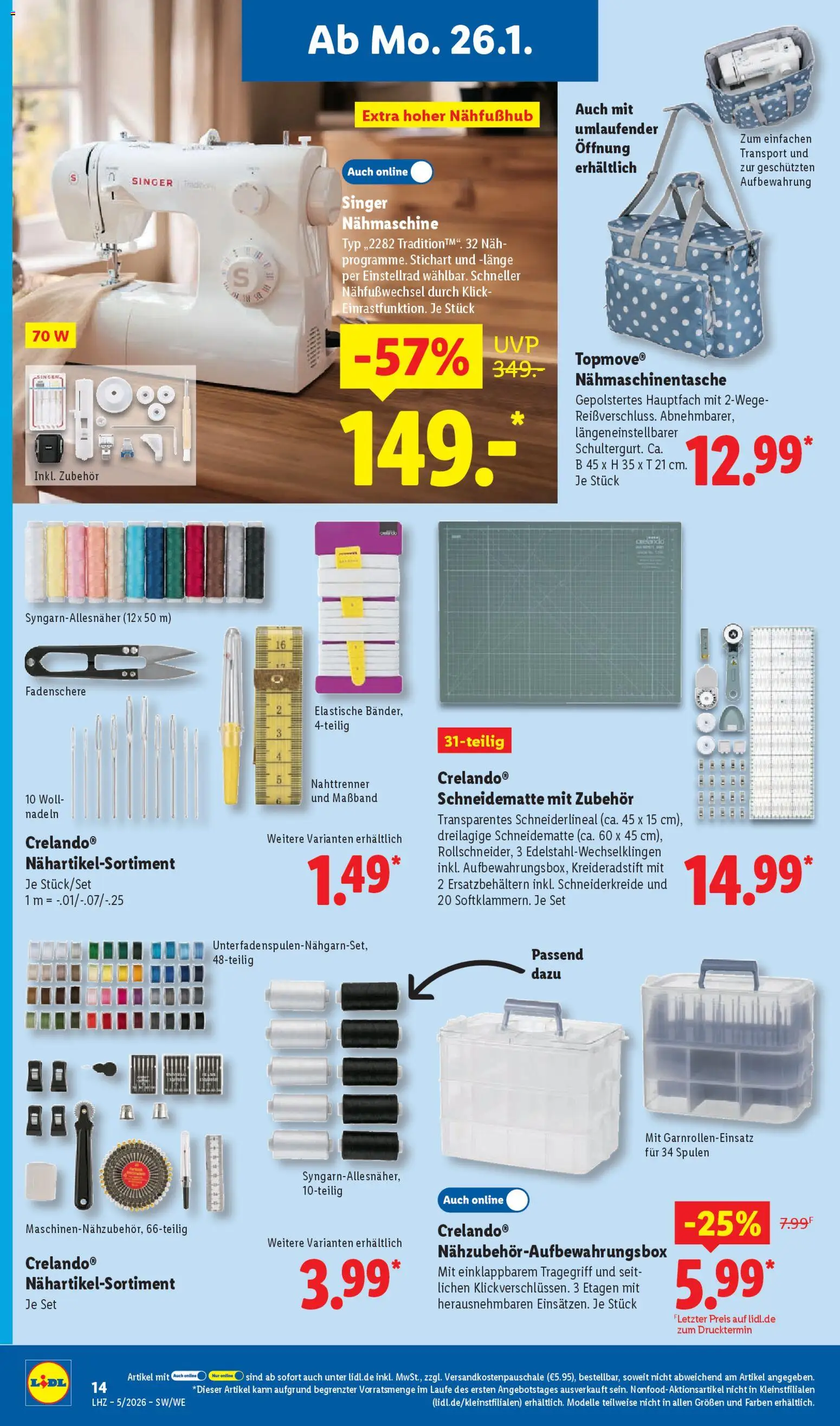 Lidl Prospekt Hilders – gültig ab 26.01.2026 | Seite: 34 | Produkte: Nähmaschine