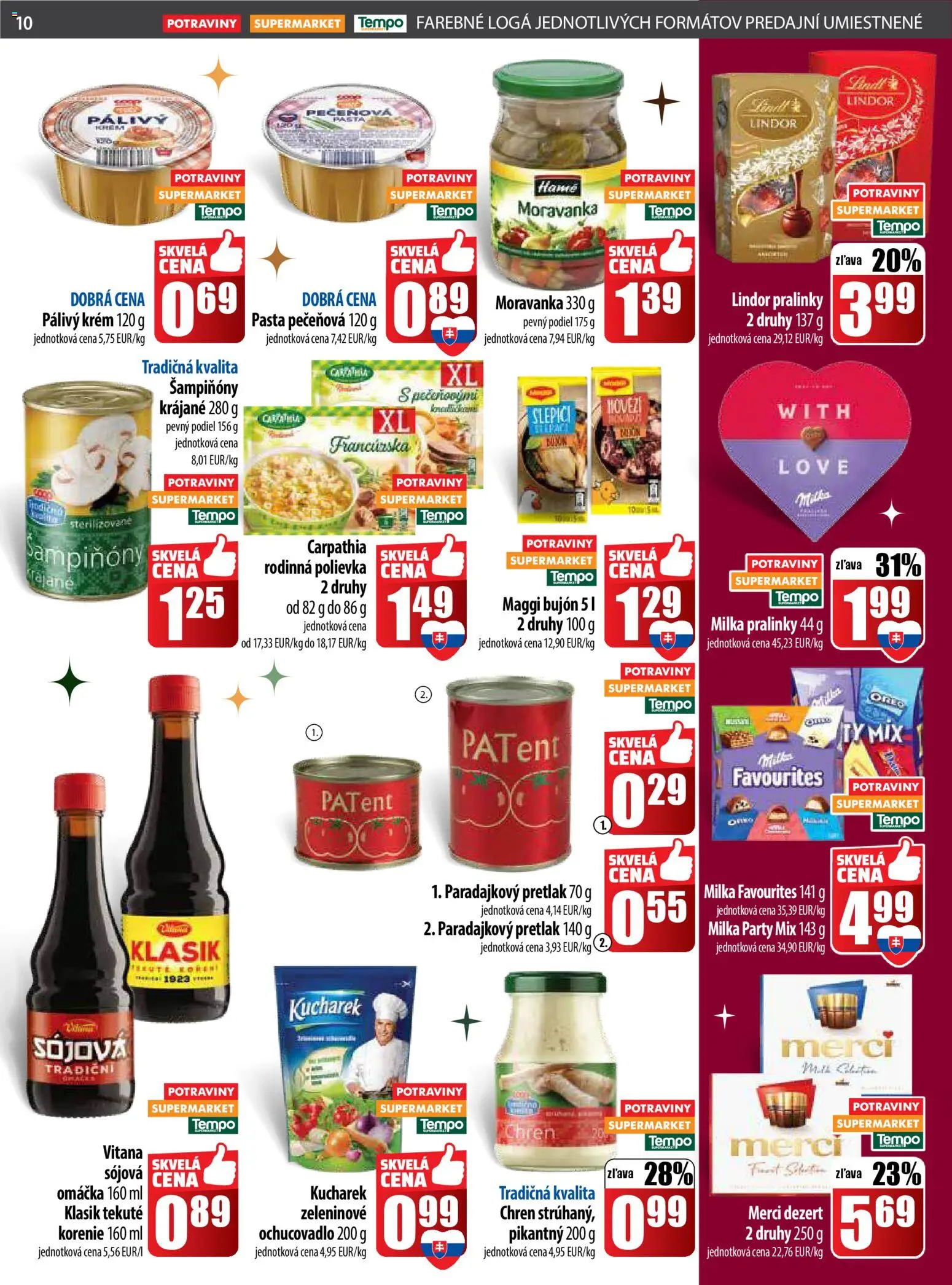 Nové COOP Jednota akcie – leták je platný od 18.12.2025 | Strana: 10 | Produkty: Bujón, Merci, Korenie, Omáčka