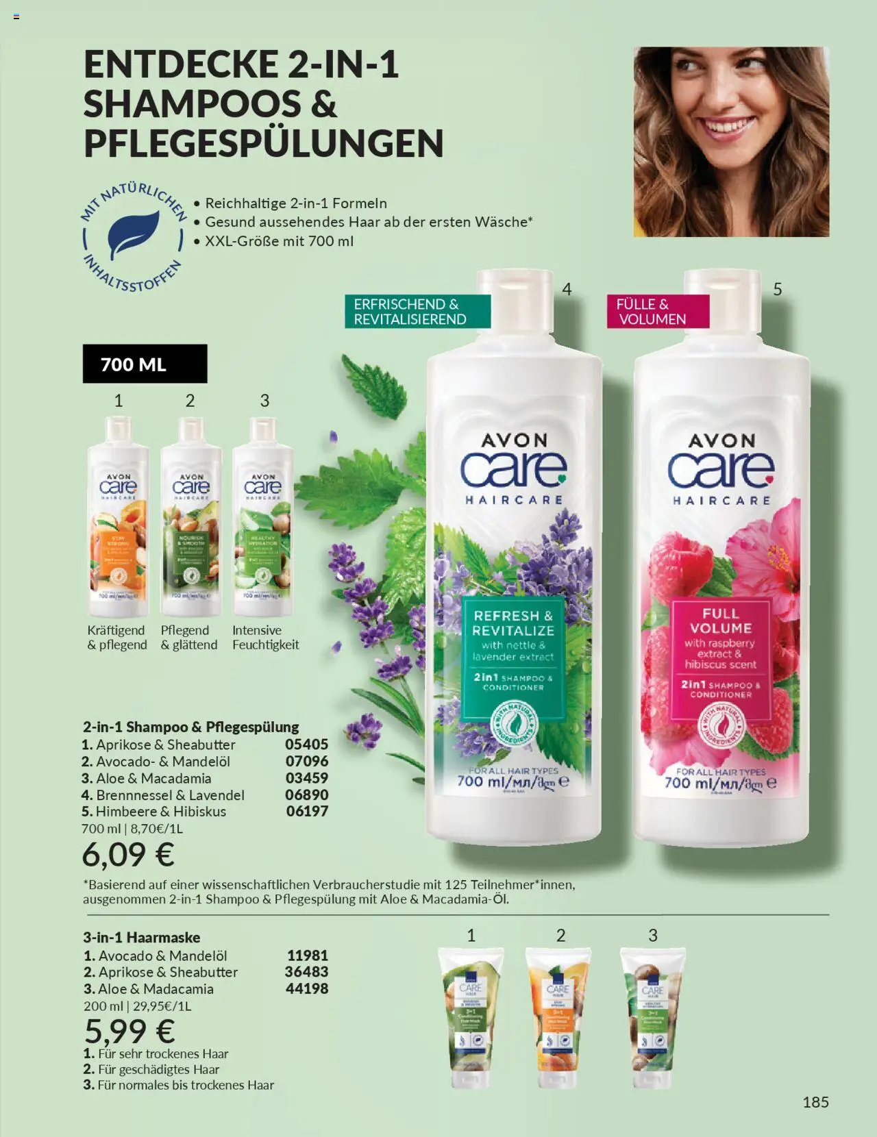 AVON Katalog Oktober 2025 – gültig ab 01.10.2025 | Seite: 187 | Produkte: Haarmaske, Avocado, Himbeere, Lavendel