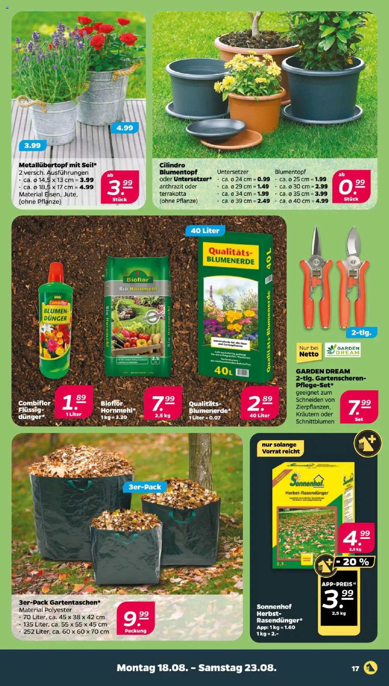 Netto Prospekt 	 - gültig ab dem 18.08.2025 | Seite: 19 | Produkte: Blumentopf, Blumen, Blumenerde