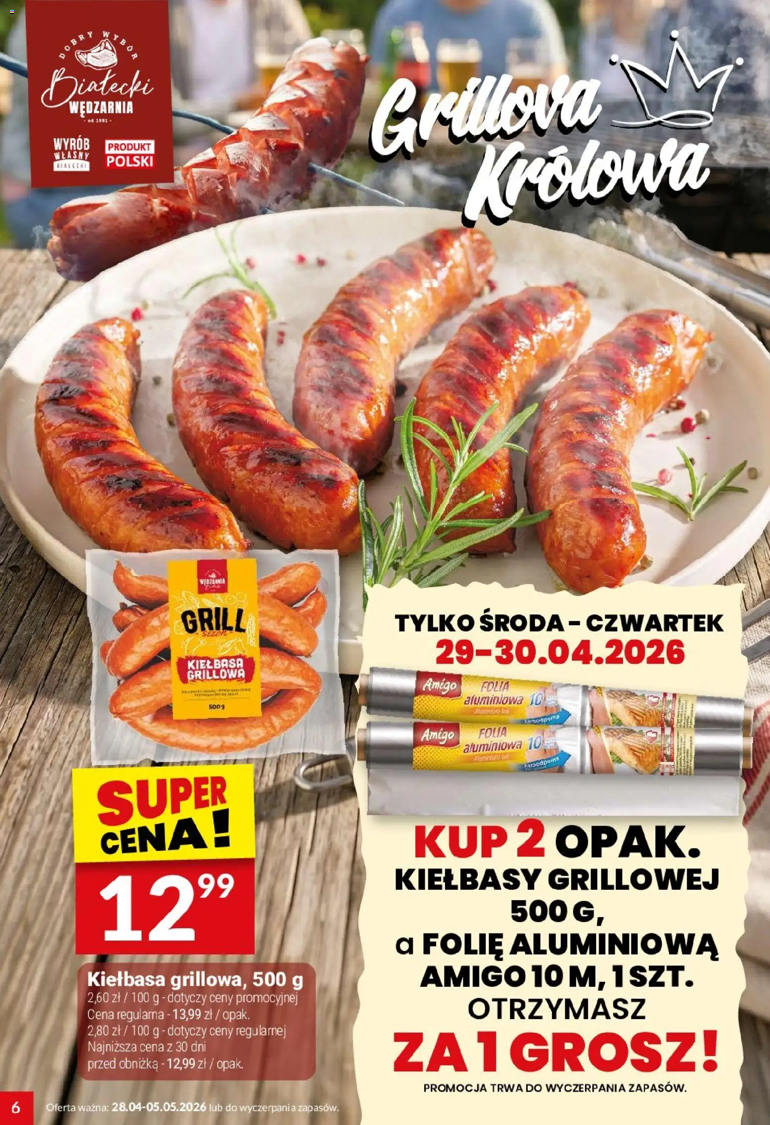 Twój Market gazetka od 28.04.2026 | Strona: 6 | Produkty: Kiełbasa, Grill
