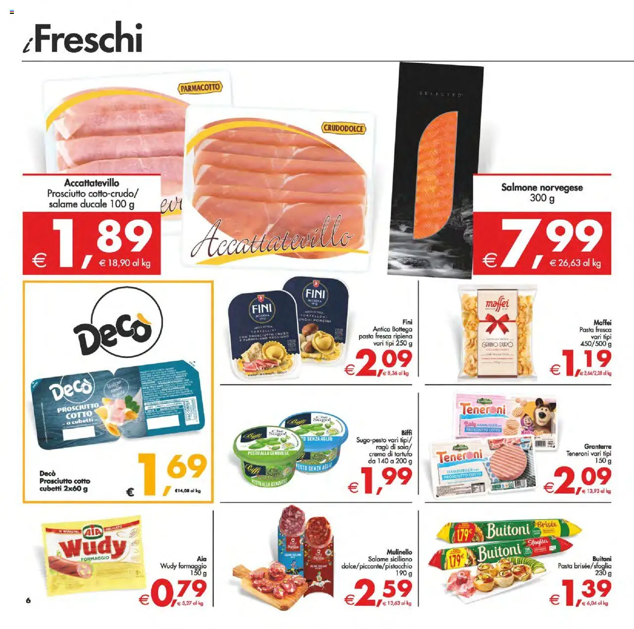 Volantino Decò del 12.09.2025 | Pagina: 6 | Prodotti: Formaggio, Wurstel, Parmigiano, Hamburger