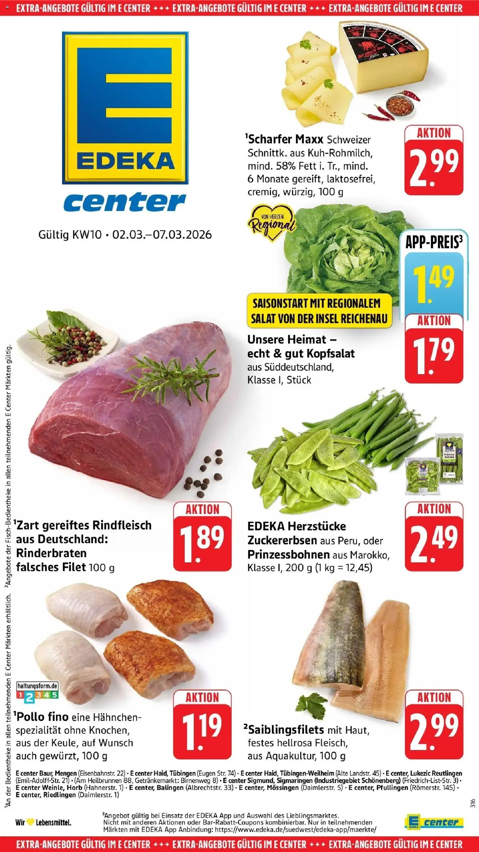 Edeka prospekt Mengen	 – gültig ab 02.03.2026 | Seite: 41 | Produkte: Rinderbraten, Hahnchen, Rindfleisch, Salat