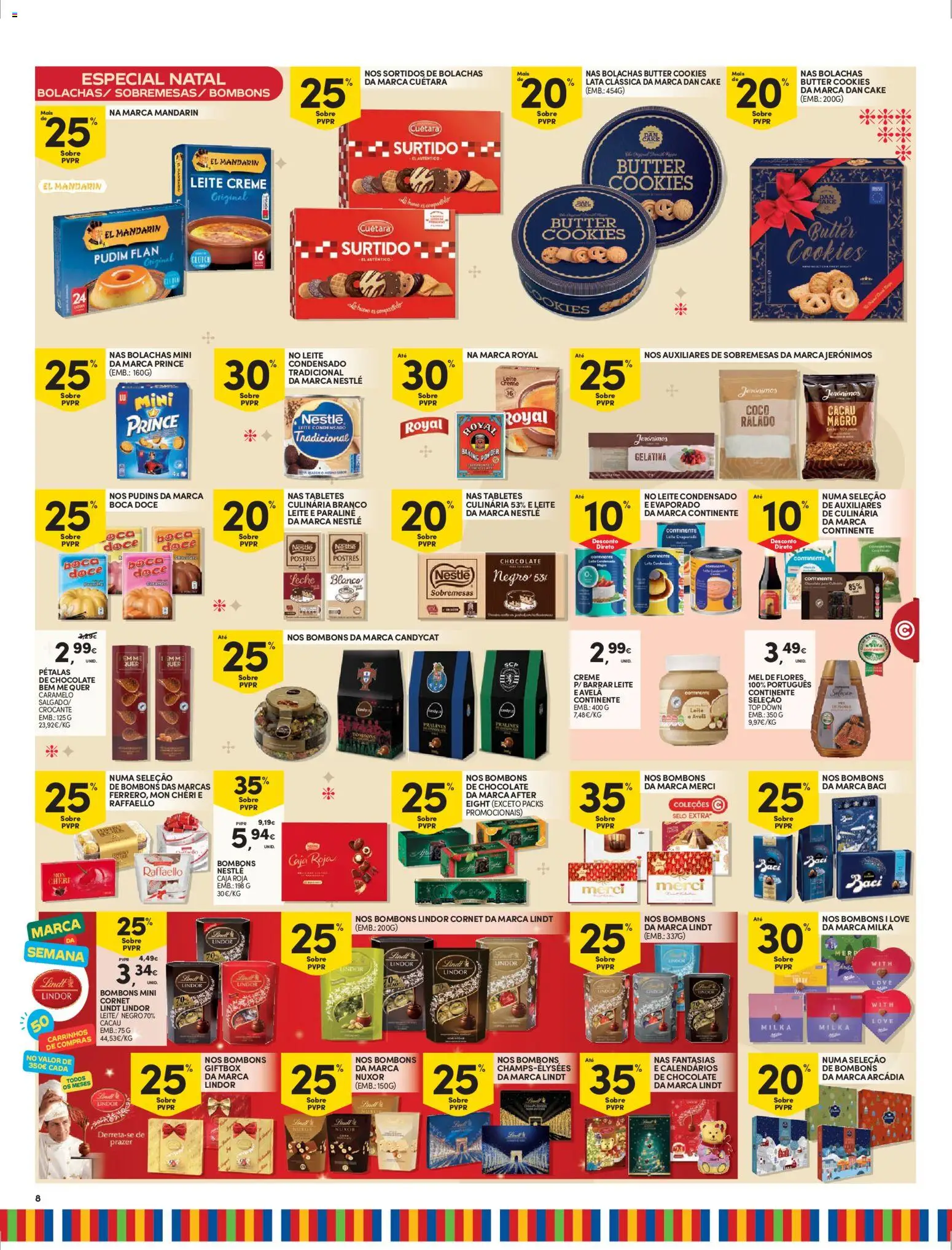 Continente folheto │ válido de 09.12.2025 | Página: 8 | Produtos: Gelatina, Chocolates, Leite condensado, Nestlé