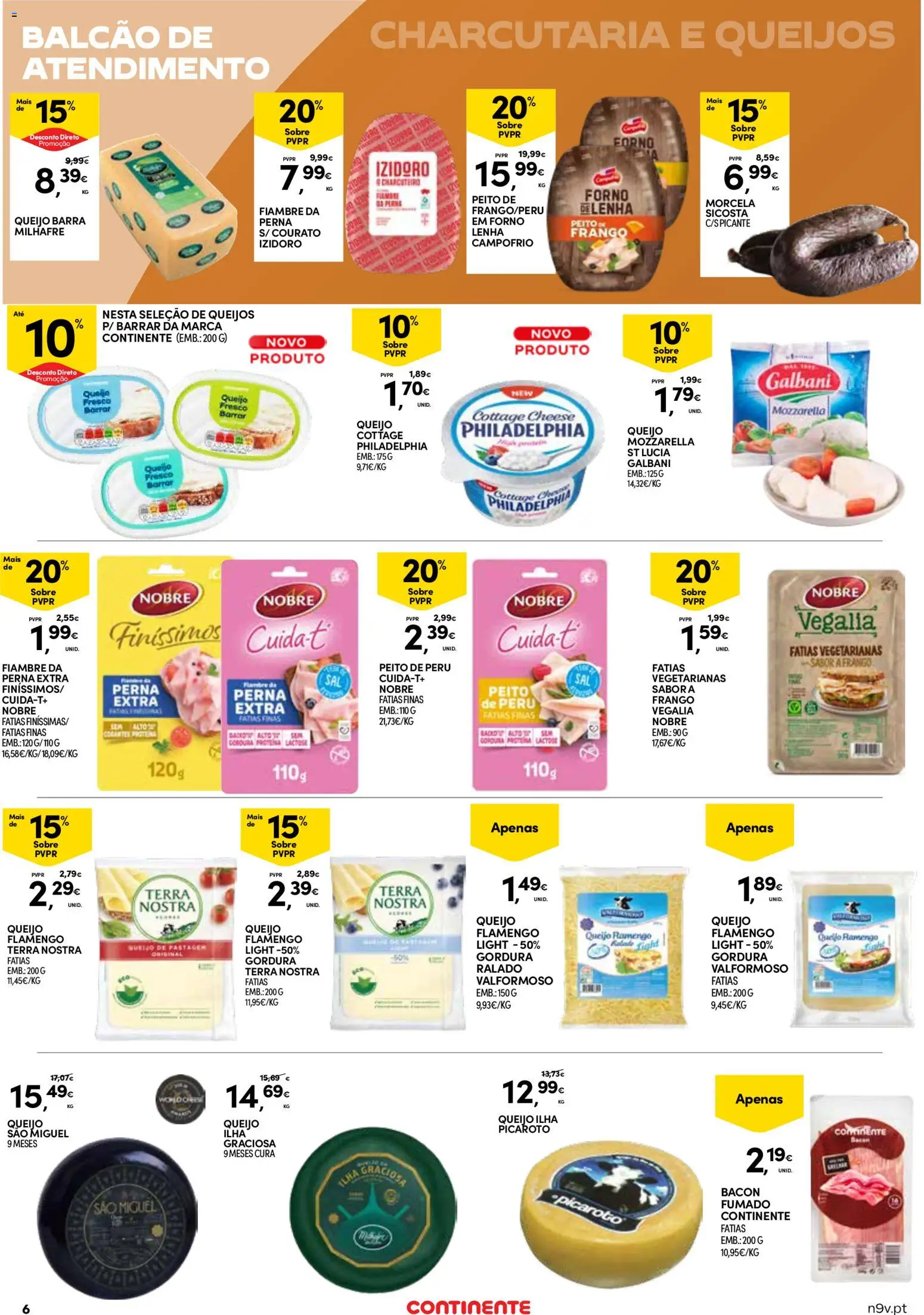 Continente Açores  │ válido de 16.04.2026 | Página: 6 | Produtos: Queijo cottage, Peru, Queijo, Proteina