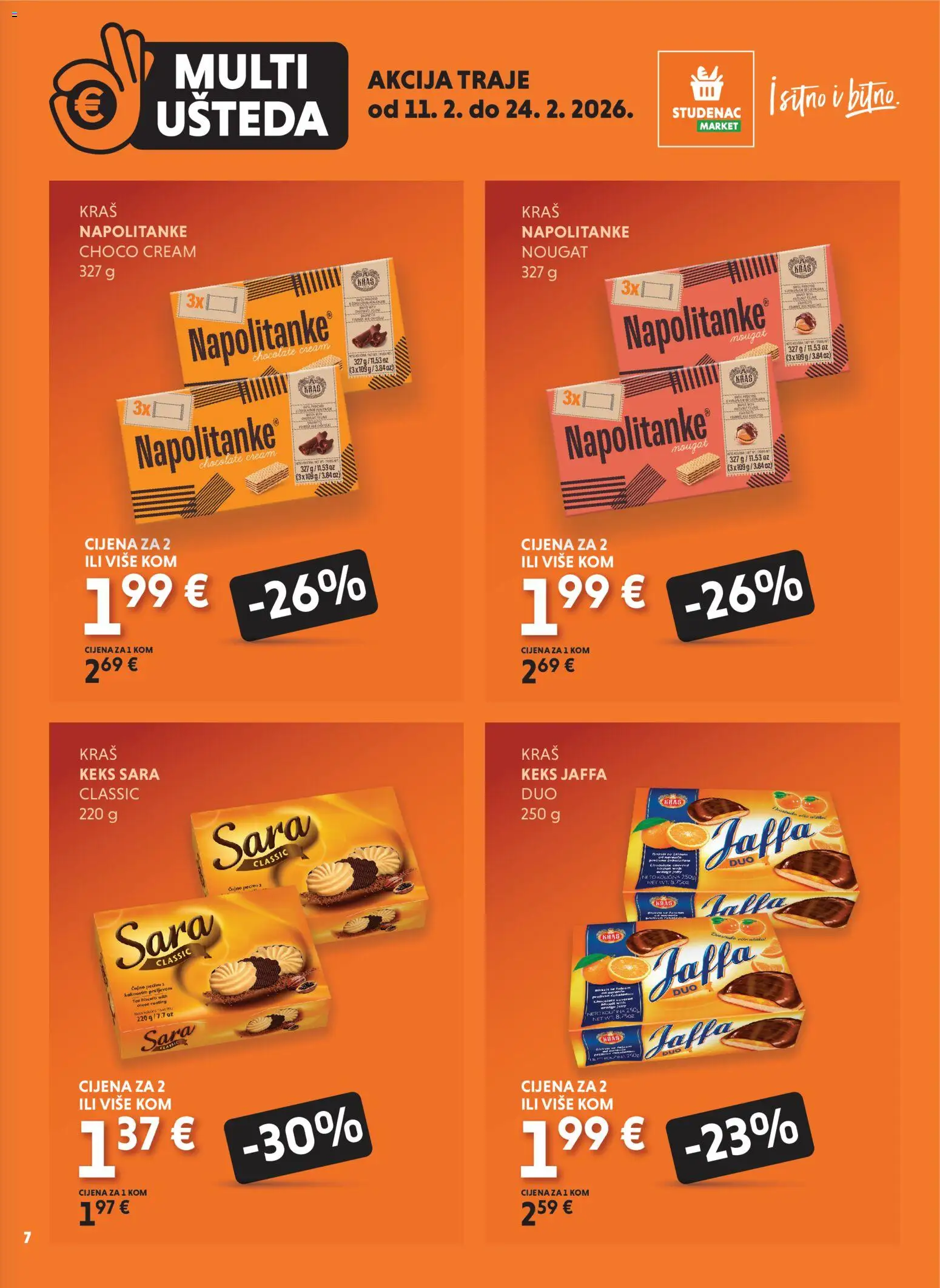Studenac katalog | vrijedi od 11.02.2026 | Stranica: 7 | Proizvodi: Keks, Napolitanke