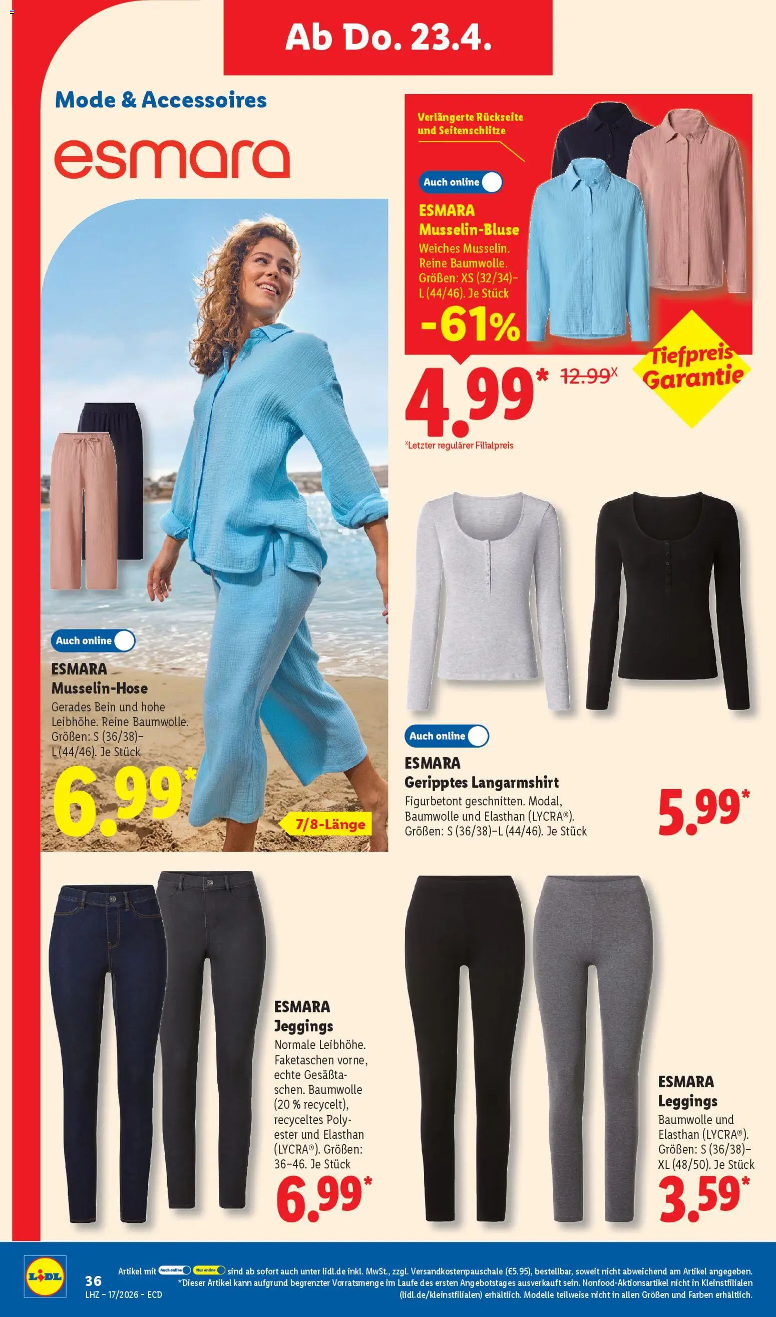 Lidl Exklusive Vorschau – gültig ab 20.04.2026 | Seite: 26 | Produkte: Langarmshirt, Leggings