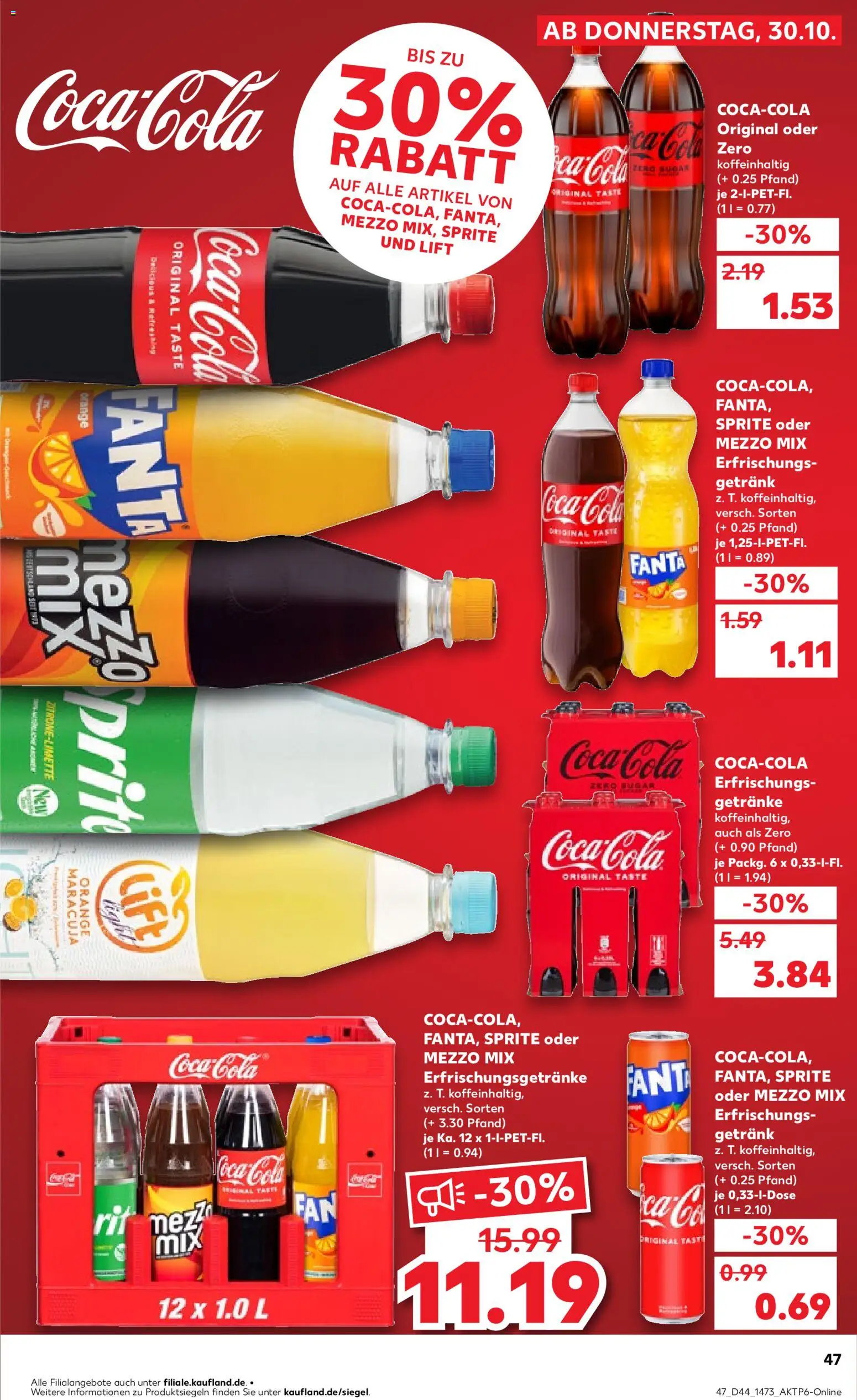 Kaufland prospekt Jena	 – gültig ab 02.11.2025 | Seite: 47 | Produkte: Mezzo mix, Fanta, Cola, Oder mezzo mix