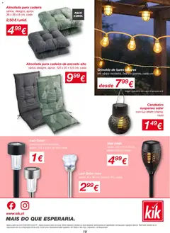 Pré-visualização KIK folheto válido de 23.03.2026 | Página: 19 | Produtos: Candeeiro, Almofada, Cadeira
