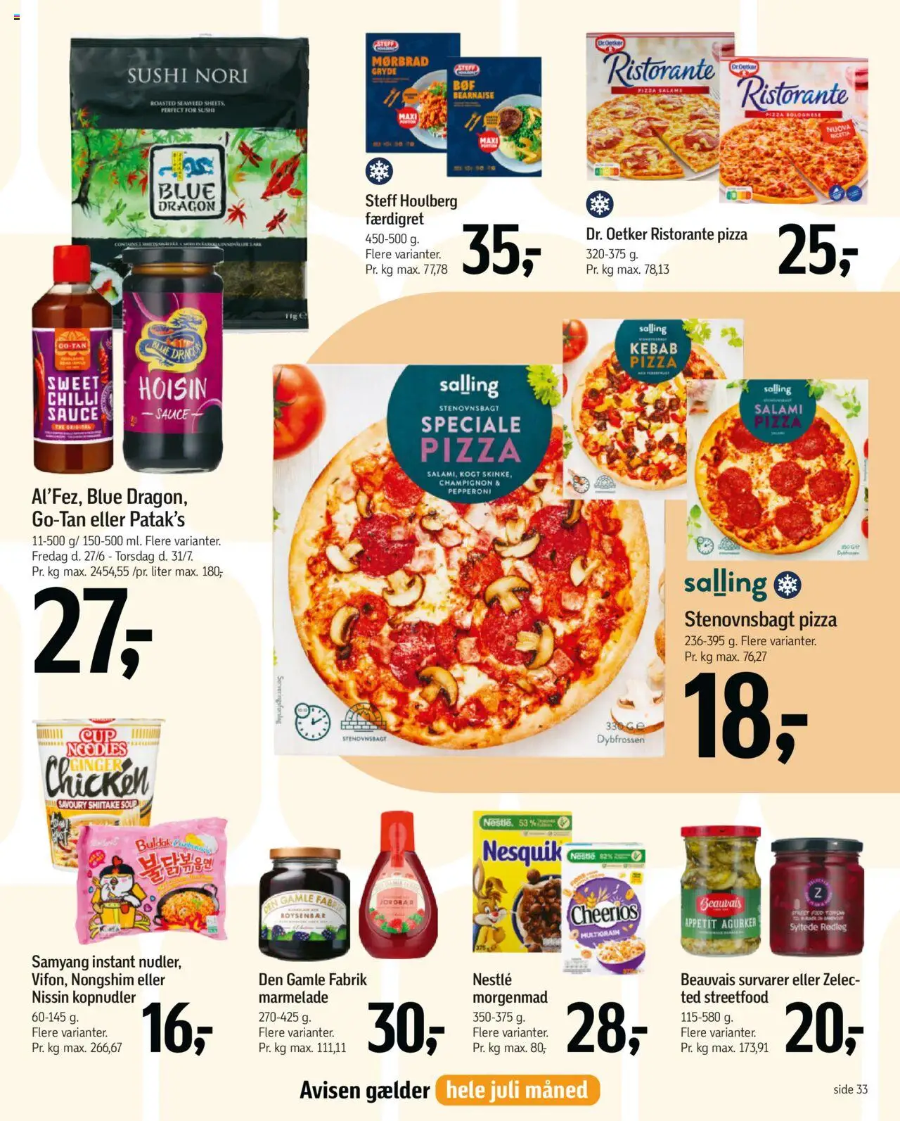 Føtex Tilbudsavis gyldig fra 27.06.2025 | Side: 44 | Produkter: Champignon, Salami, Rødløg, Kopnudler