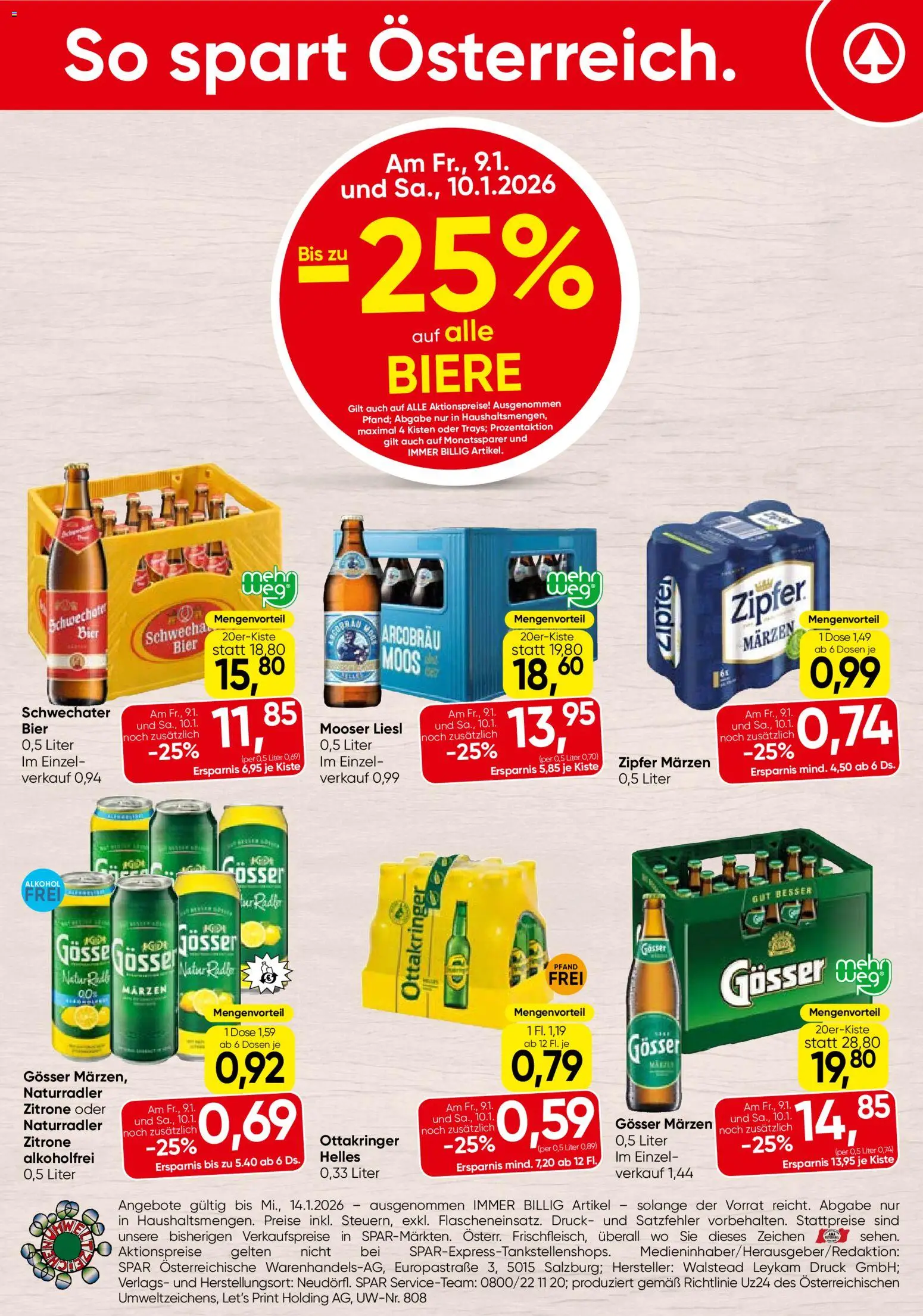 Spar Flugblatt - Oberösterreich gültig ab 08.01.2026 | Seite: 24 | Produkte: Zitrone, Radio, Bier