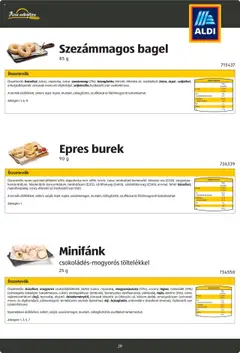Aldi akciós ujság - amely érvényes a következő dátumtól: 26.08.2024 | Oldal: 29 | Termékek: Burek, Sárgarépa, Bagel, Szezámmag