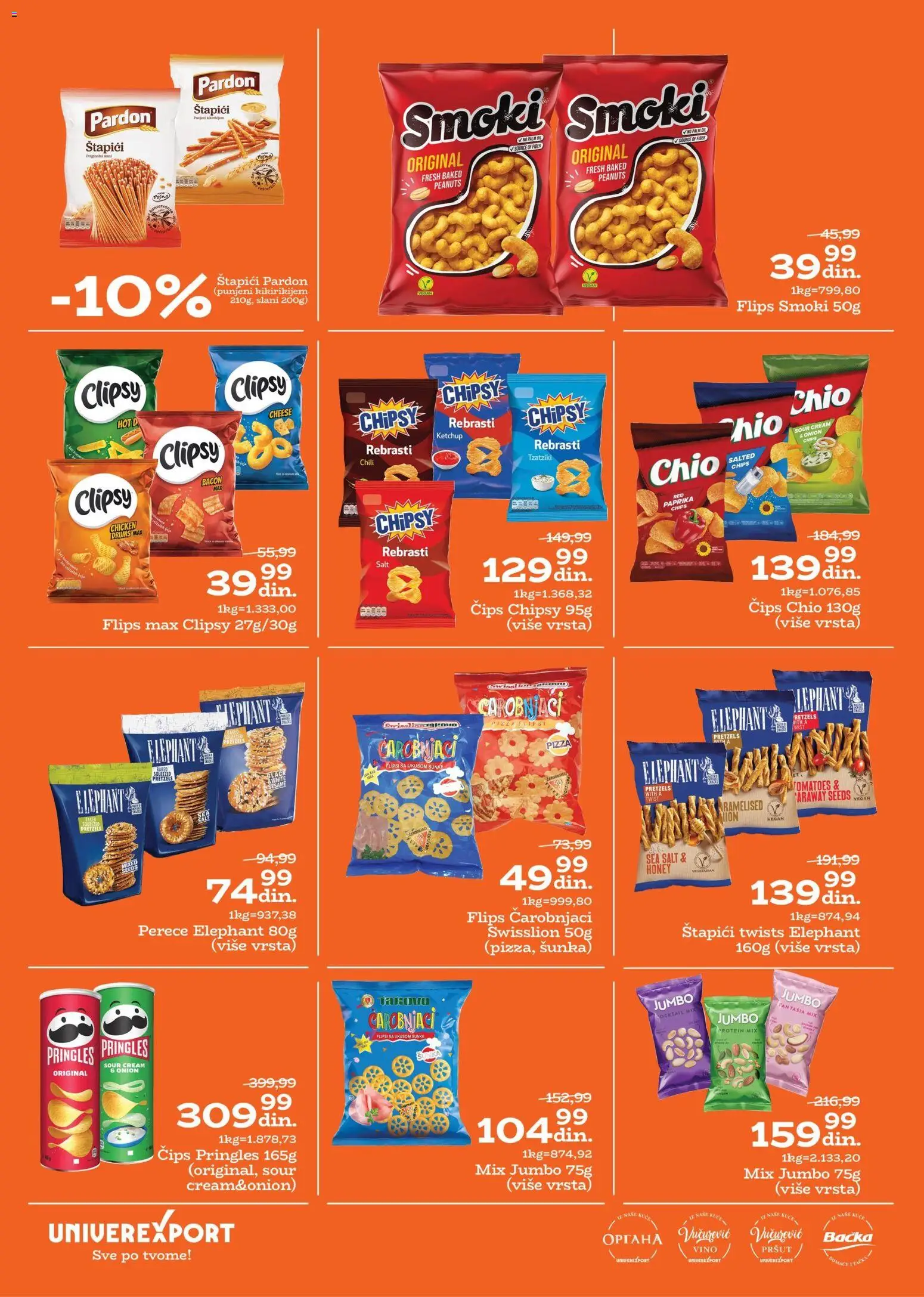 Univerexport katalog - važi od 27.10.2025 | Strana: 20 | Proizvode: Čips, Protein, Smoki, Pringles